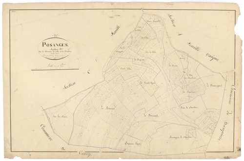 Posanges - Section B - 3 P PLAN 498/3