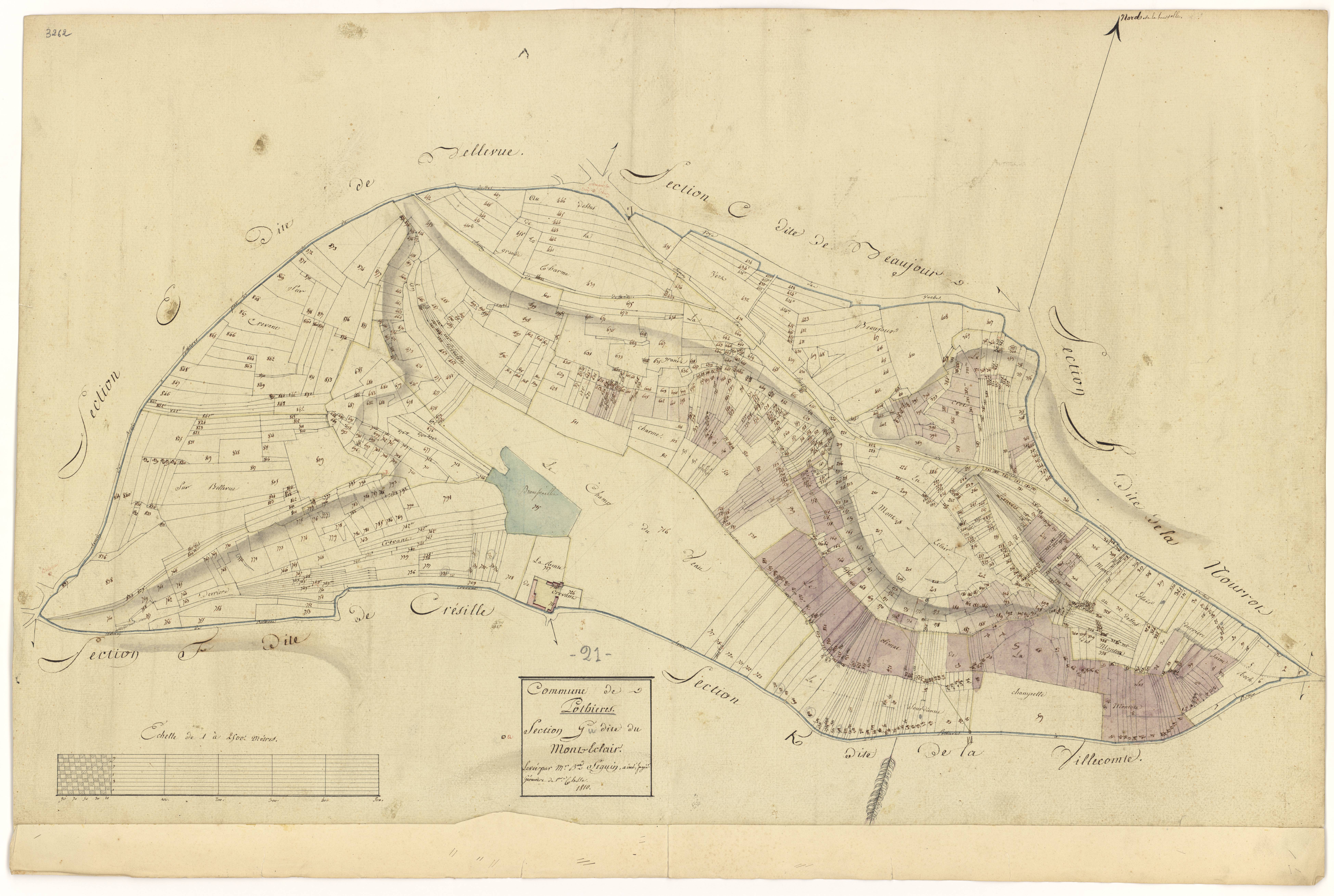 Pothières - Section G - 3 P PLAN 499/8