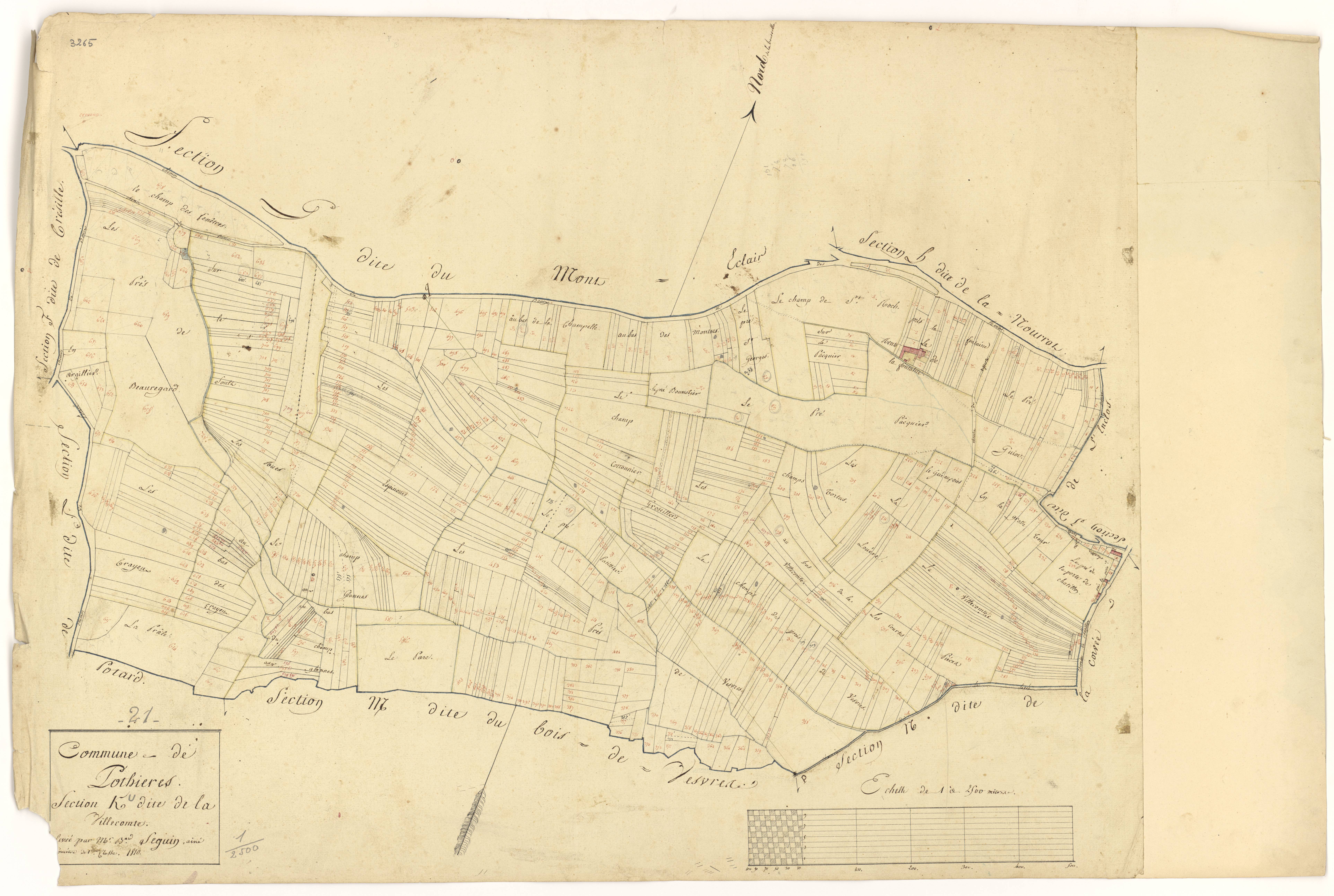 Pothières - Section K - 3 P PLAN 499/11