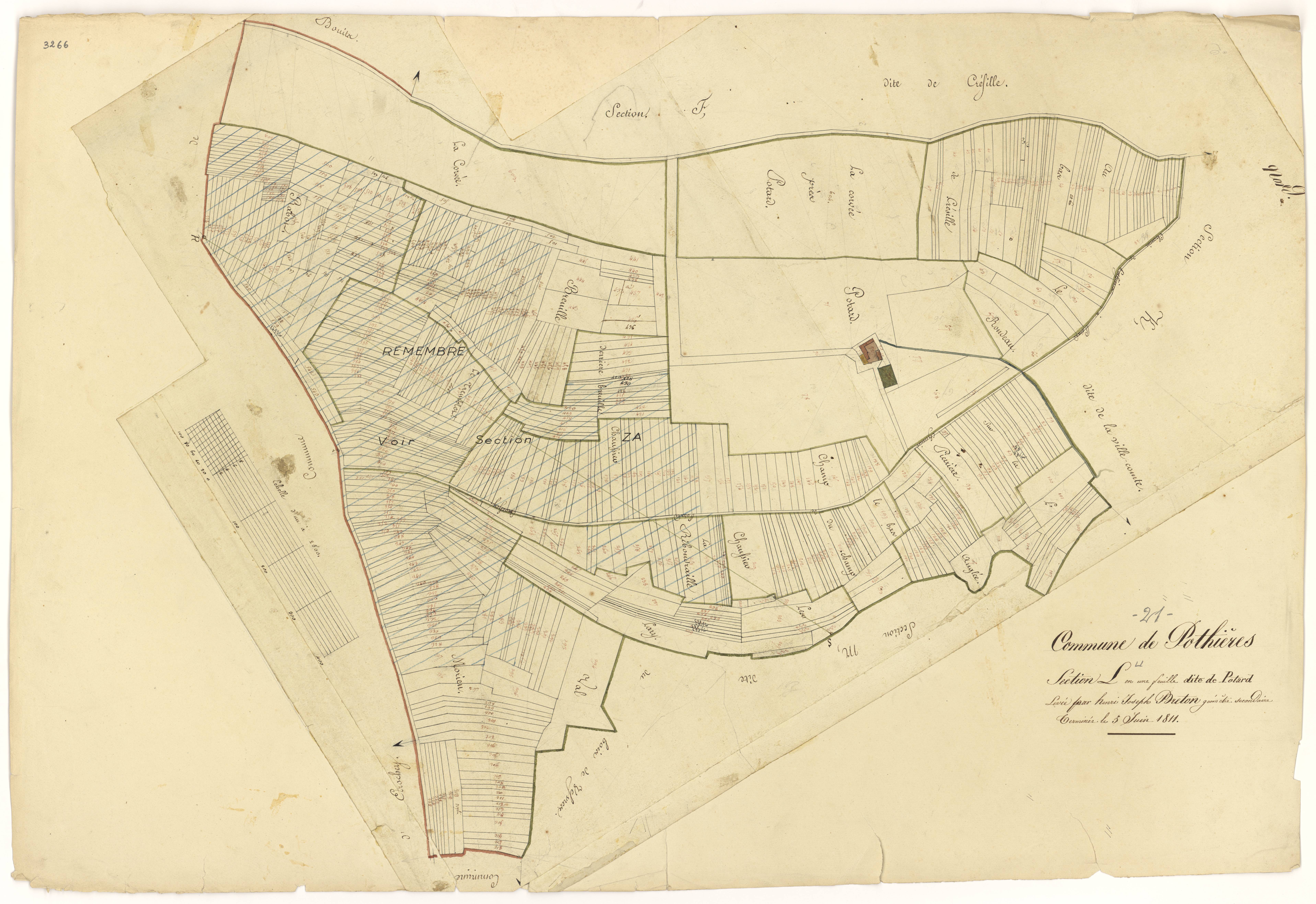 Pothières - Section L - 3 P PLAN 499/12