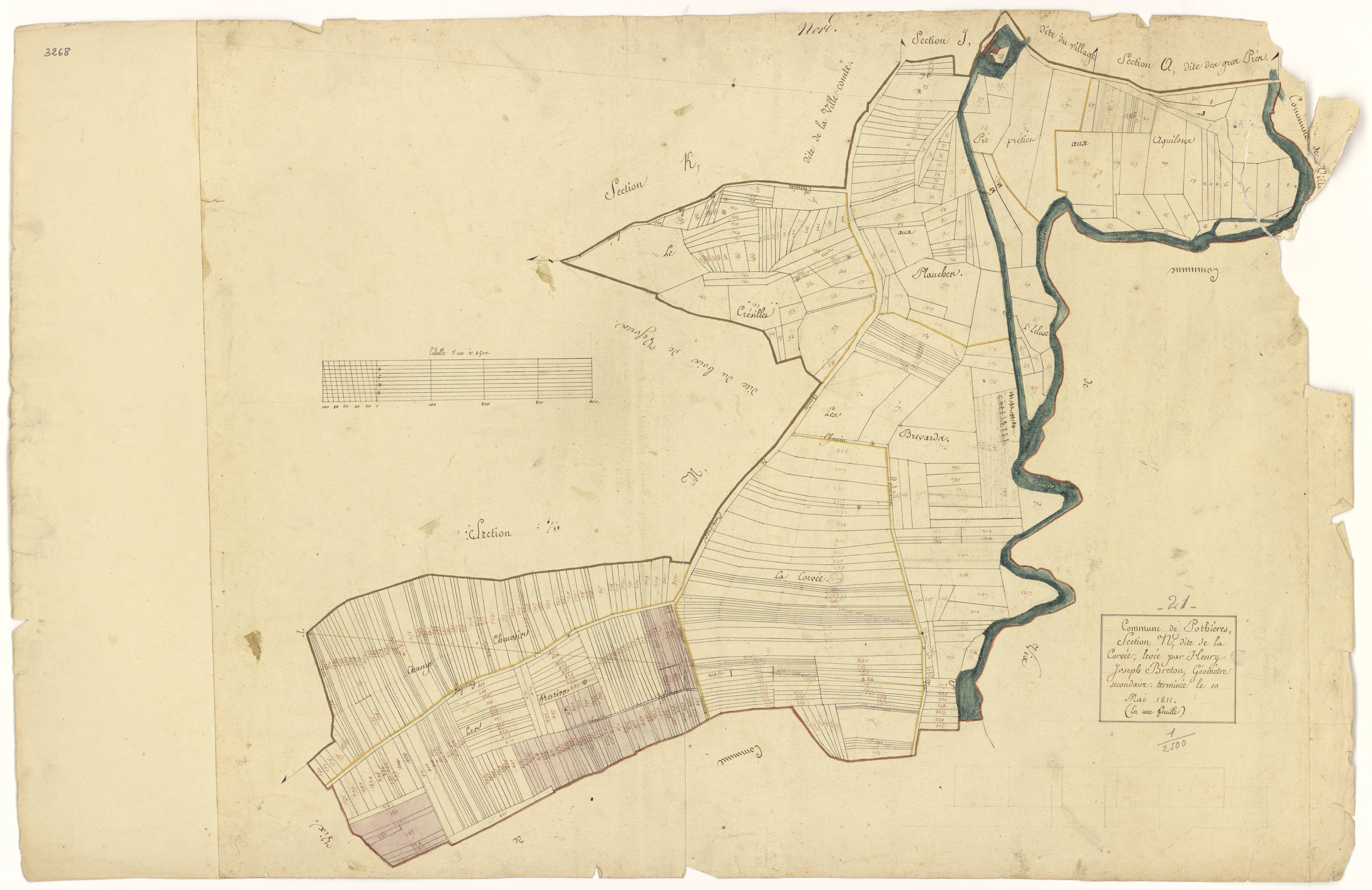 Pothières - Section N - 3 P PLAN 499/14