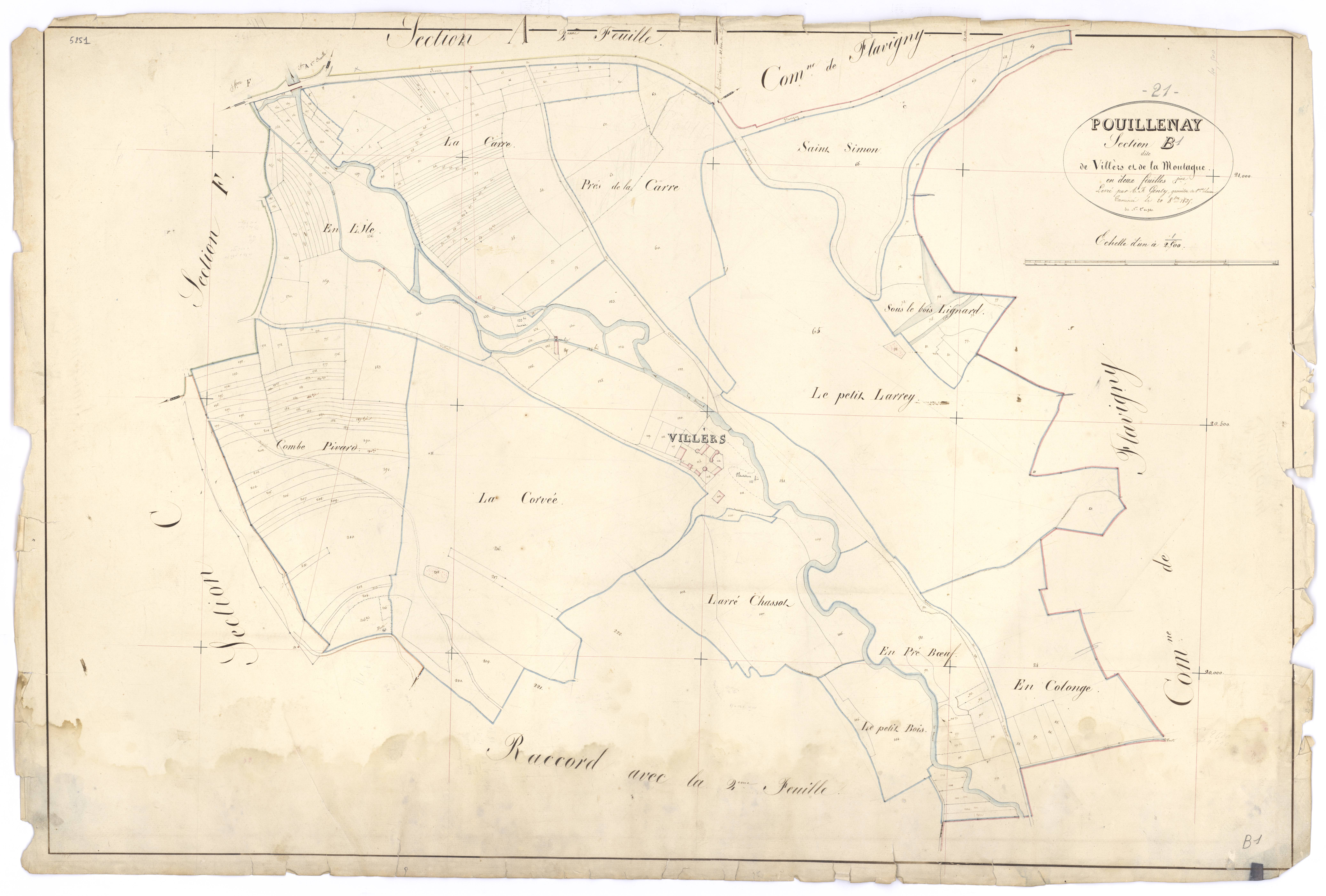 Pouillenay - Section B1 - 3 P PLAN 500/4