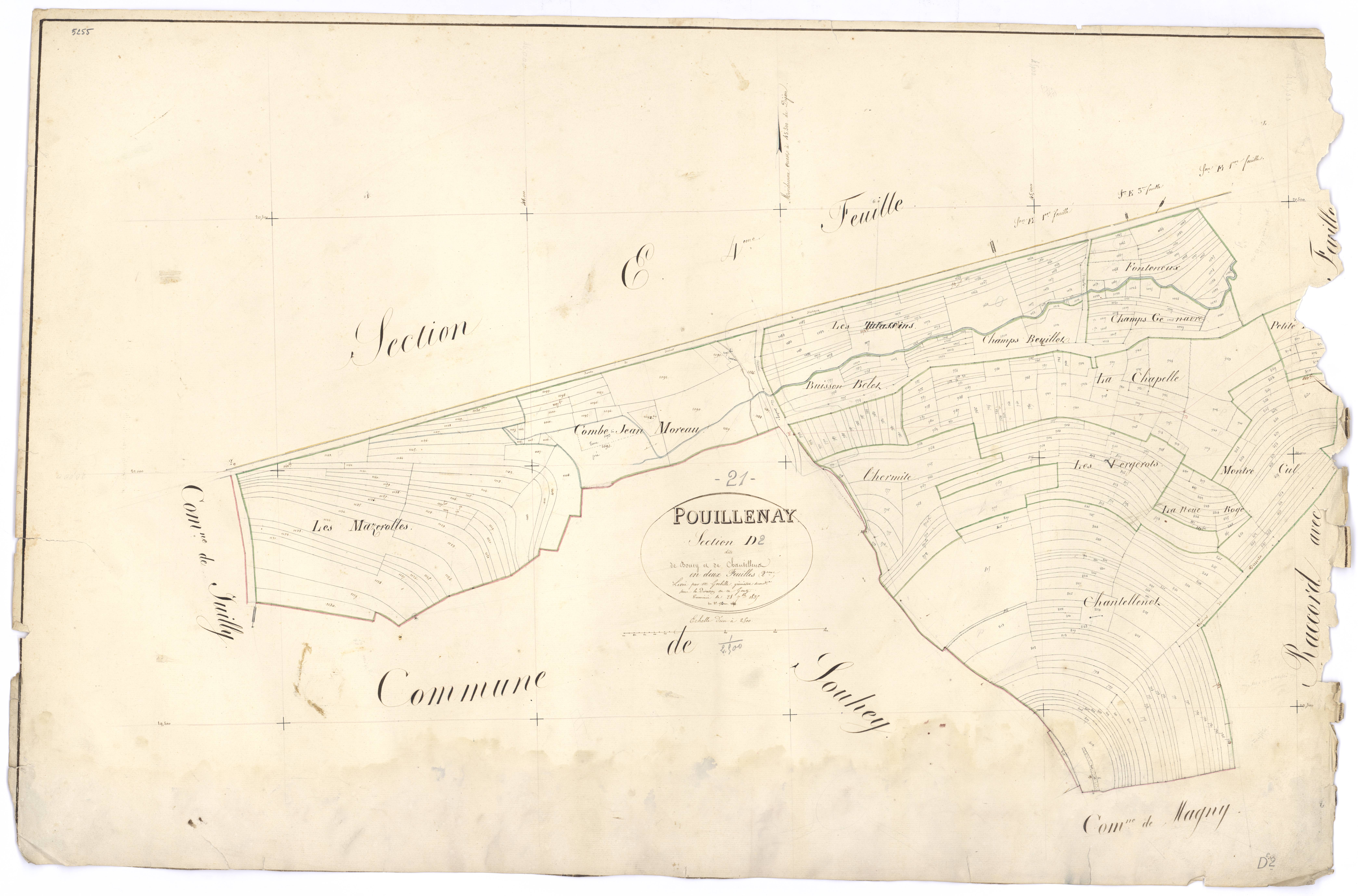 Pouillenay - Section D2 - 3 P PLAN 500/8