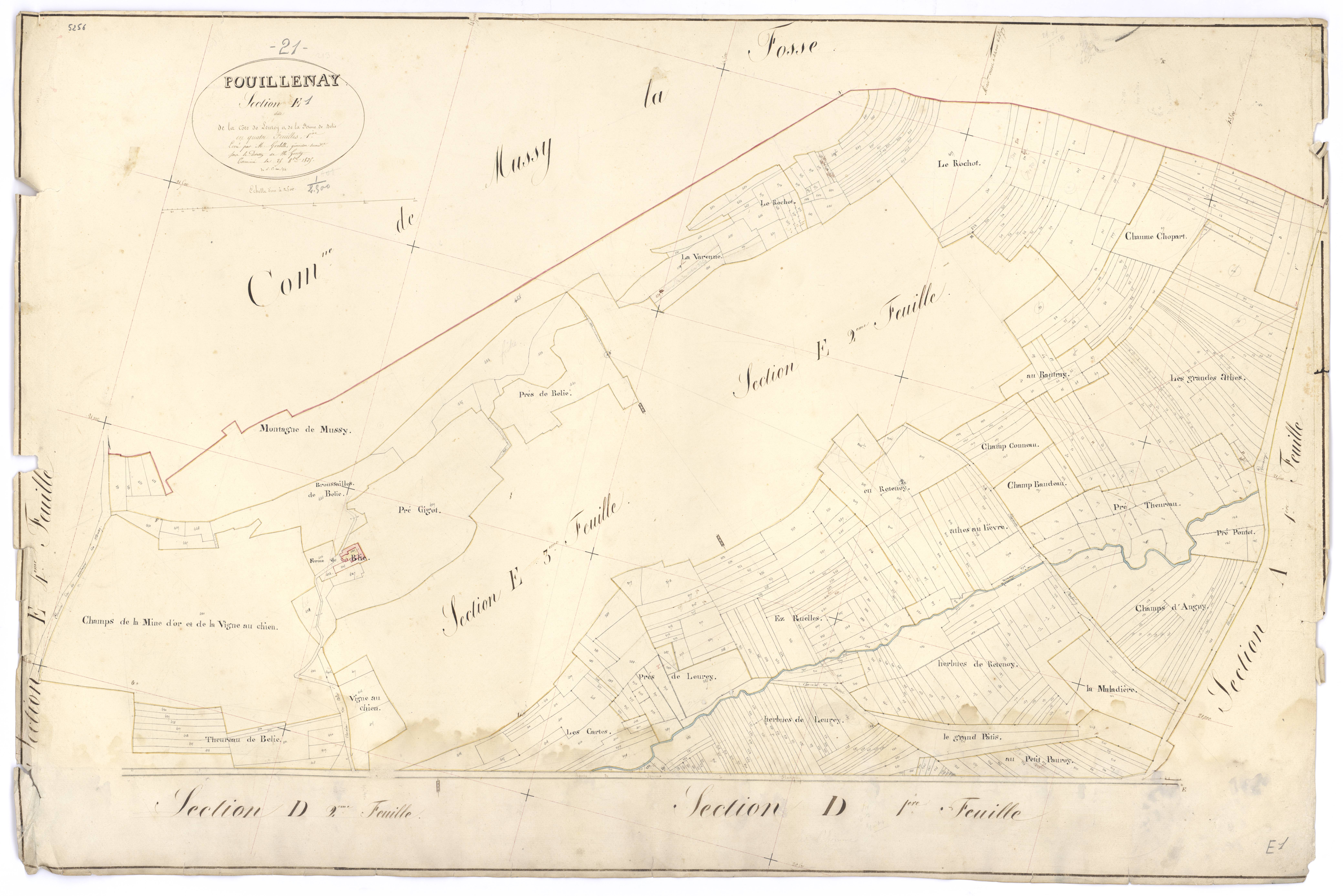 Pouillenay - Section E1 - 3 P PLAN 500/9