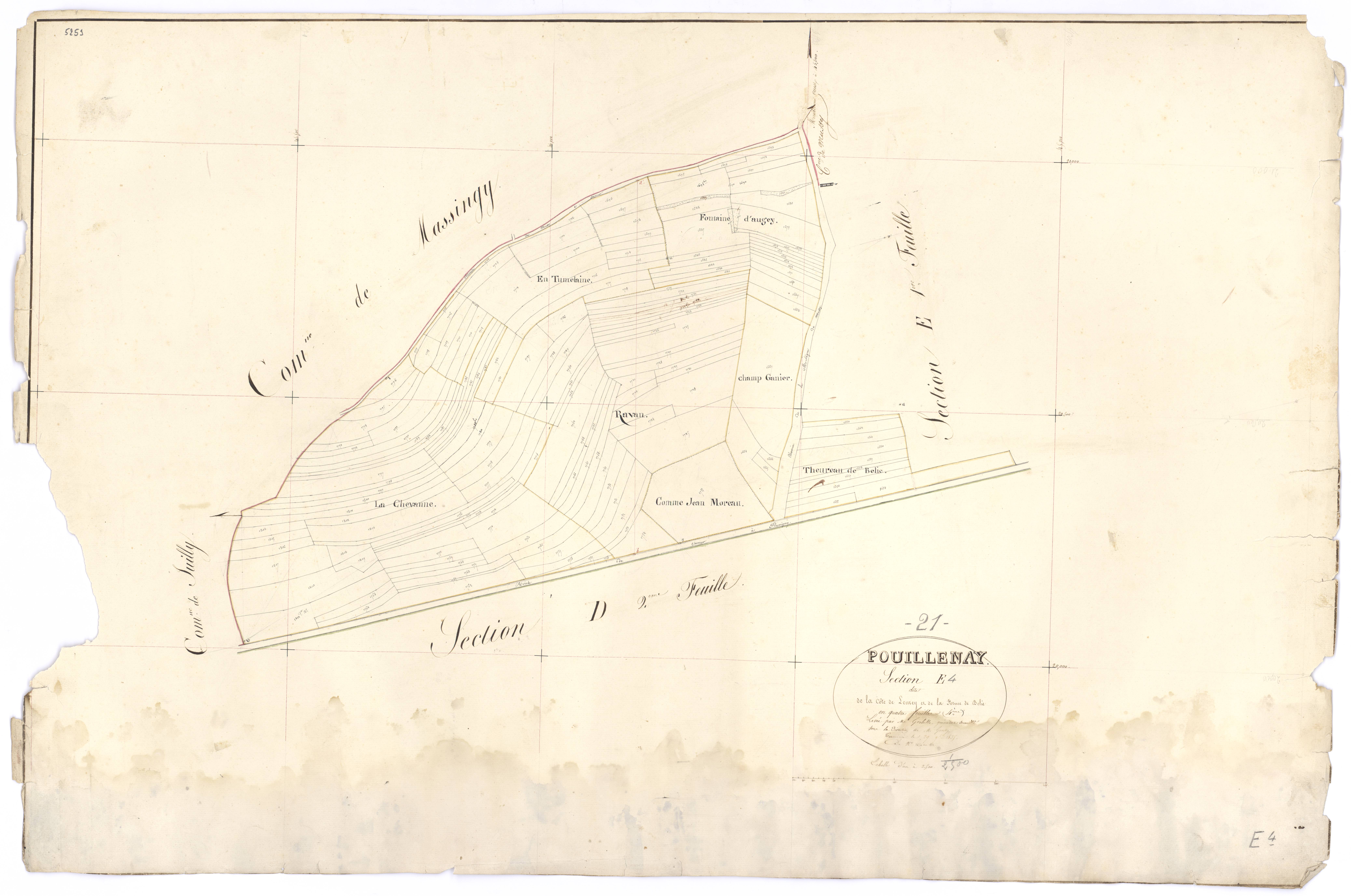 Pouillenay - Section E4 - 3 P PLAN 500/12