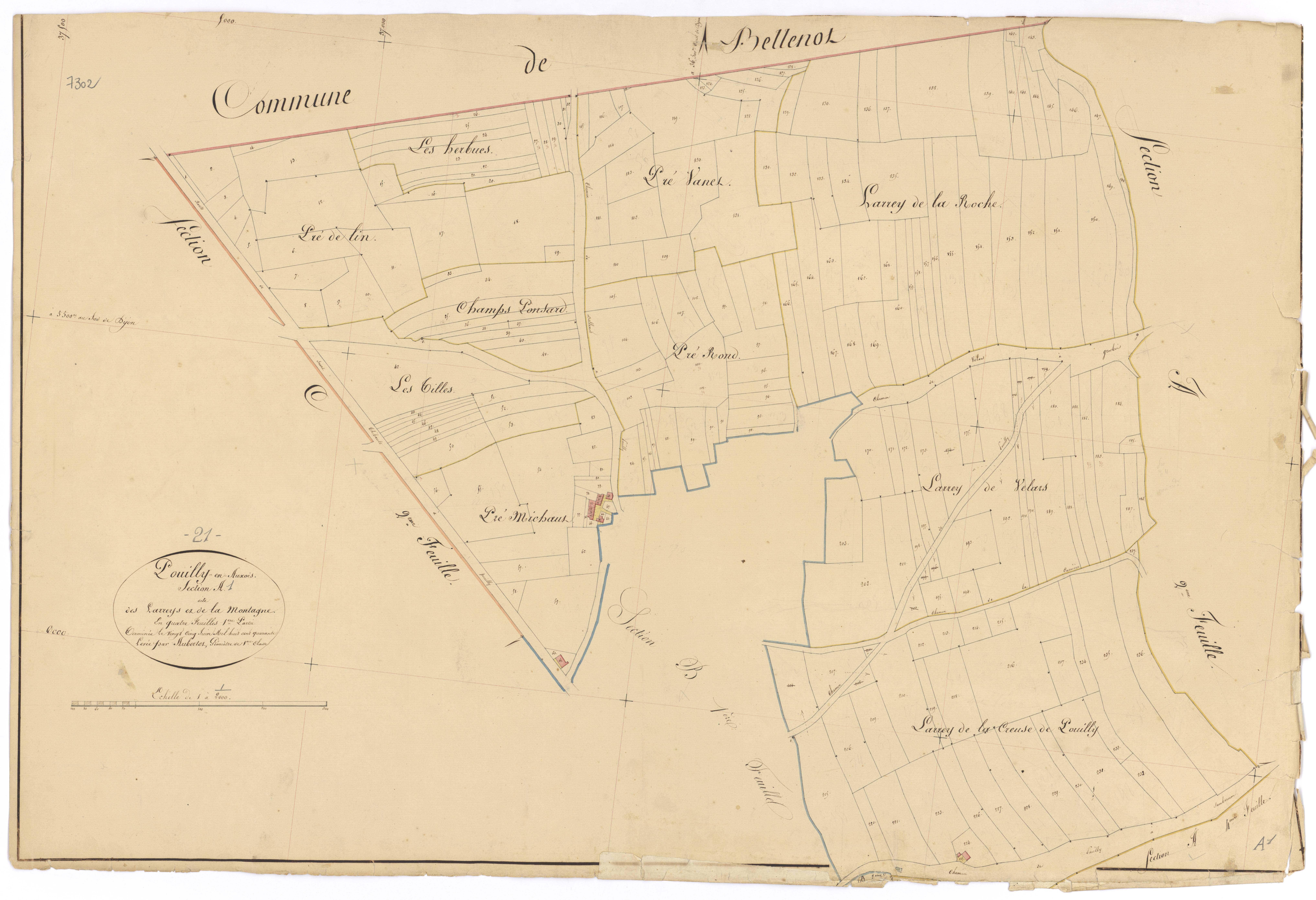 Pouilly-en-Auxois - Section A1 - 3 P PLAN 501/2