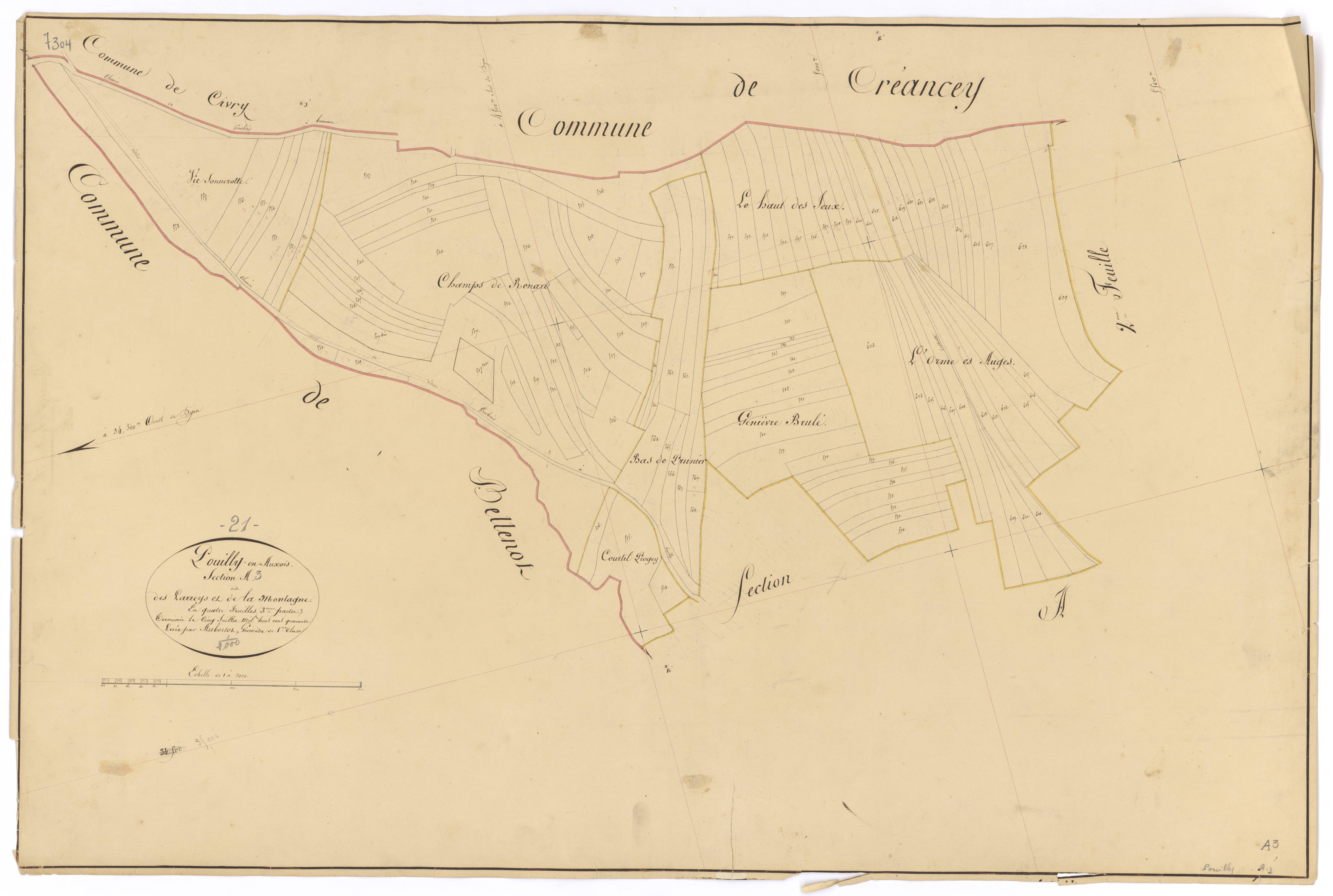 Pouilly-en-Auxois - Section A3 - 3 P PLAN 501/4