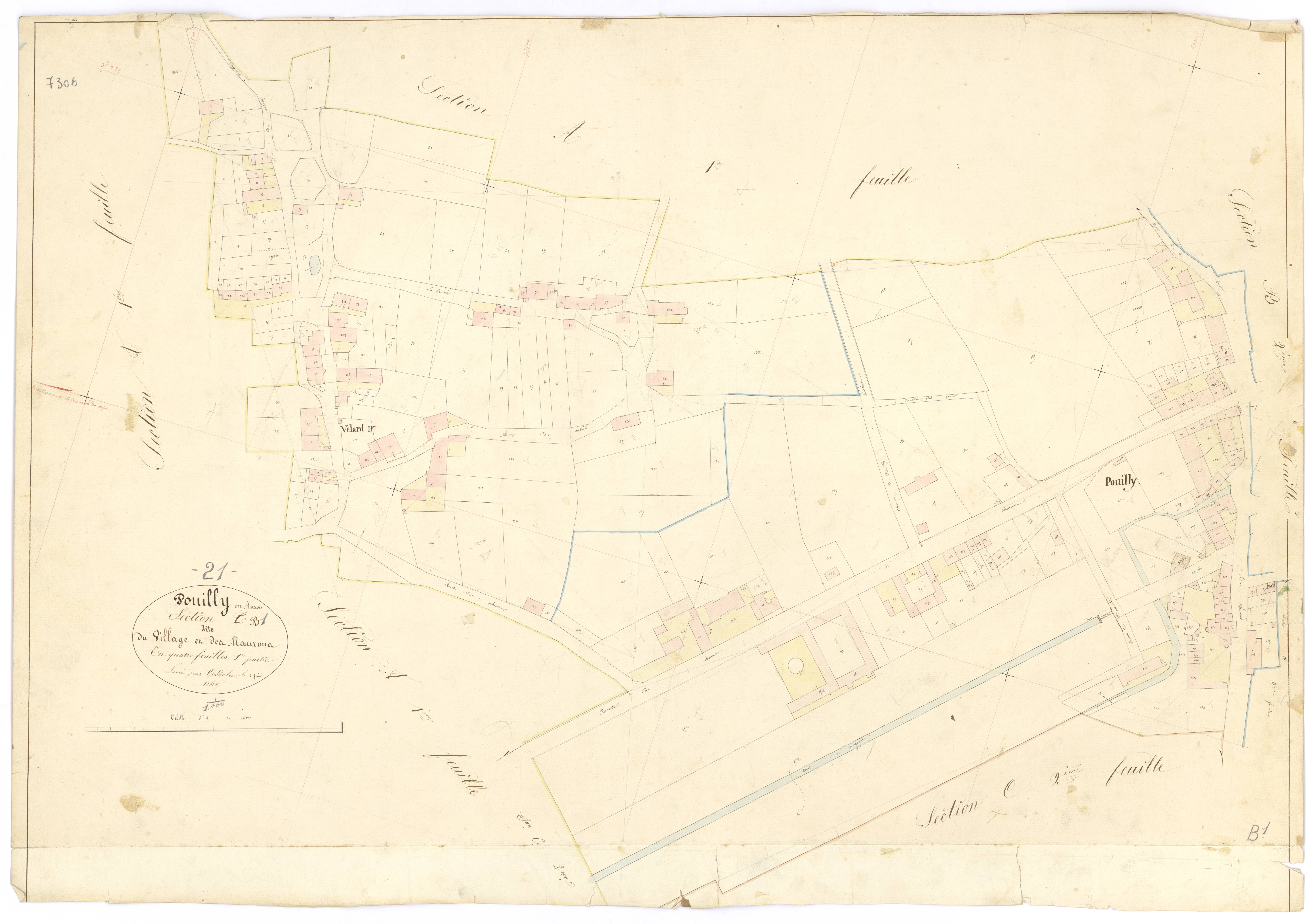 Pouilly-en-Auxois - Section B1 - 3 P PLAN 501/6