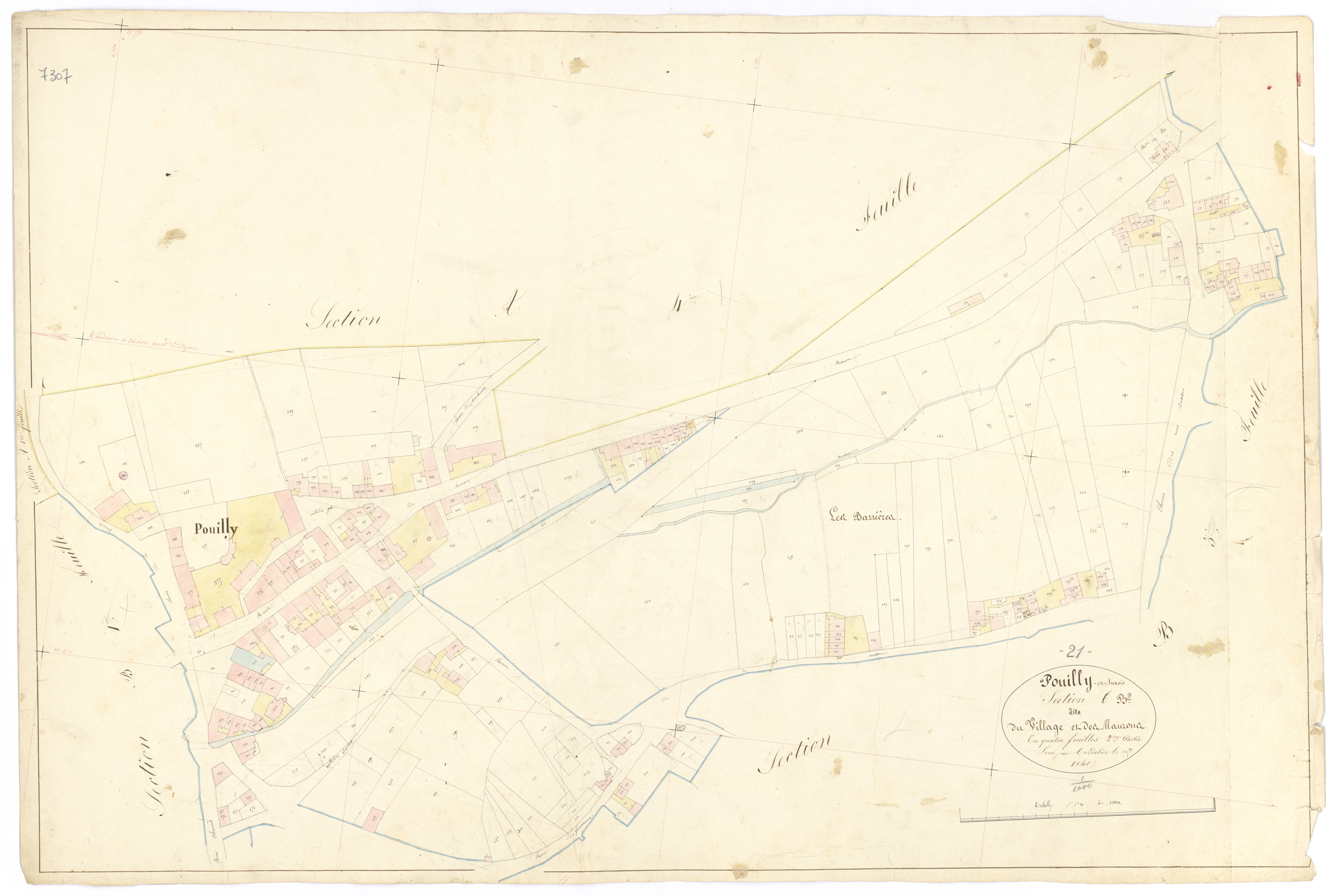 Pouilly-en-Auxois - Section B2 - 3 P PLAN 501/7