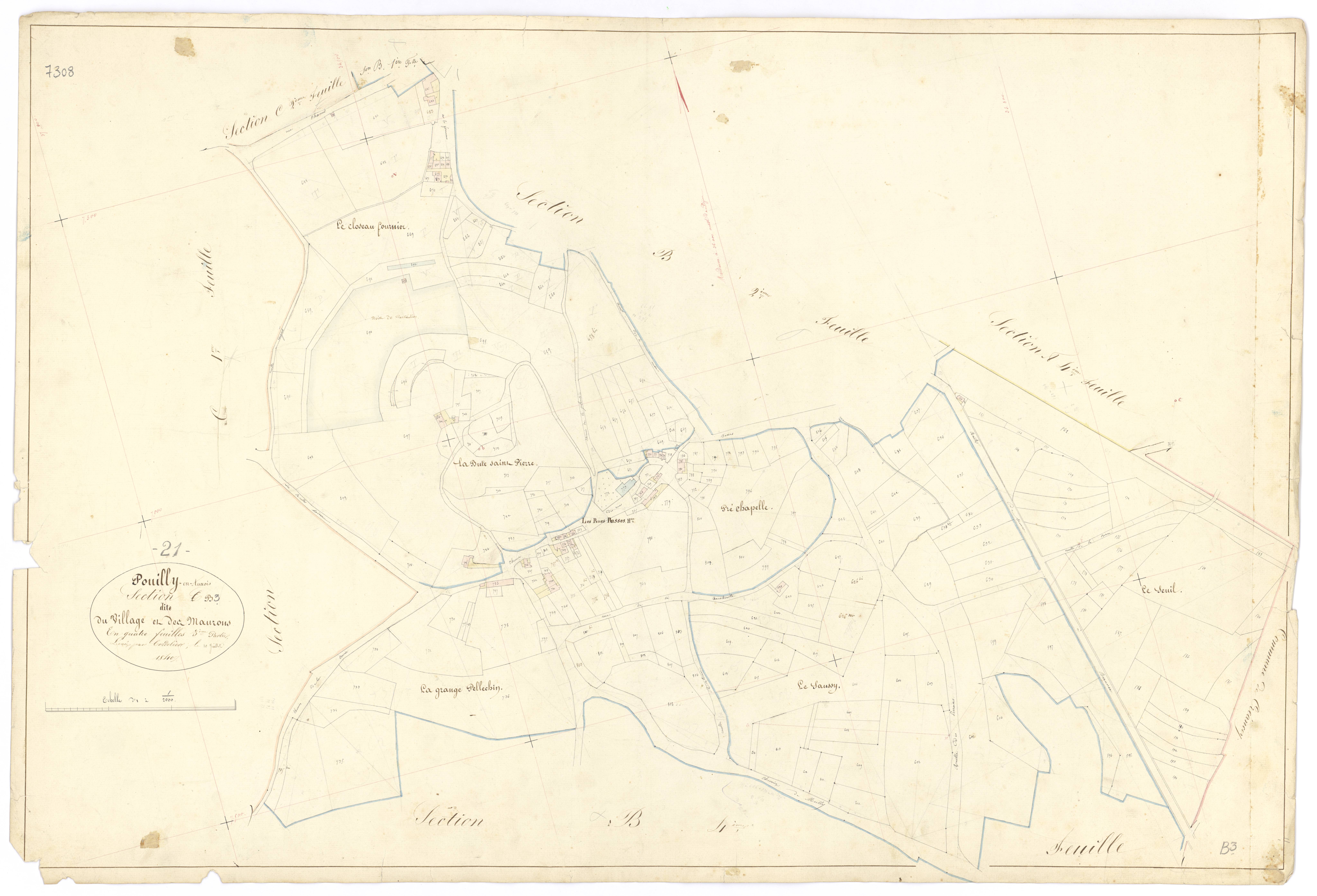 Pouilly-en-Auxois - Section B3 - 3 P PLAN 501/8
