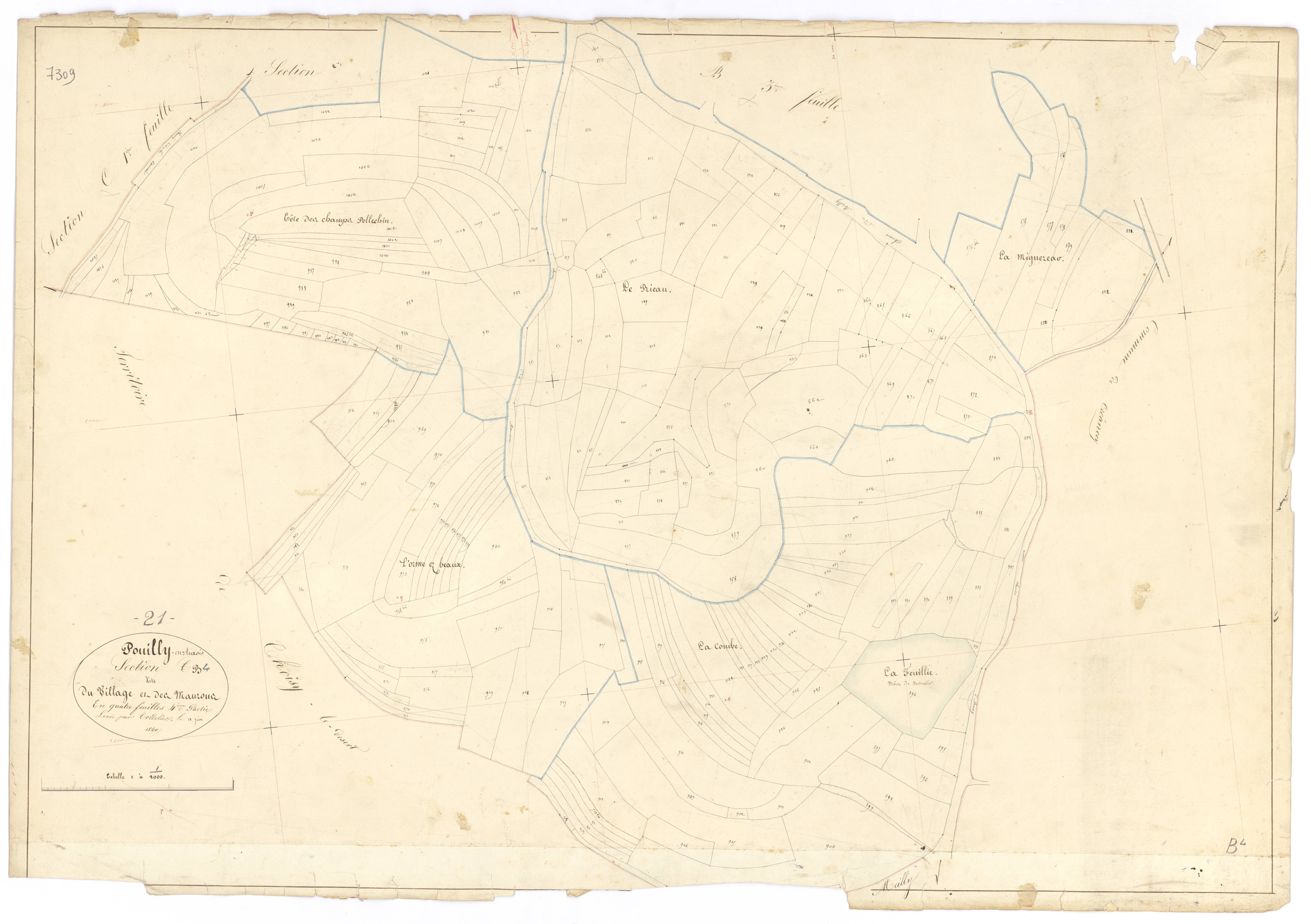 Pouilly-en-Auxois - Section B4 - 3 P PLAN 501/9