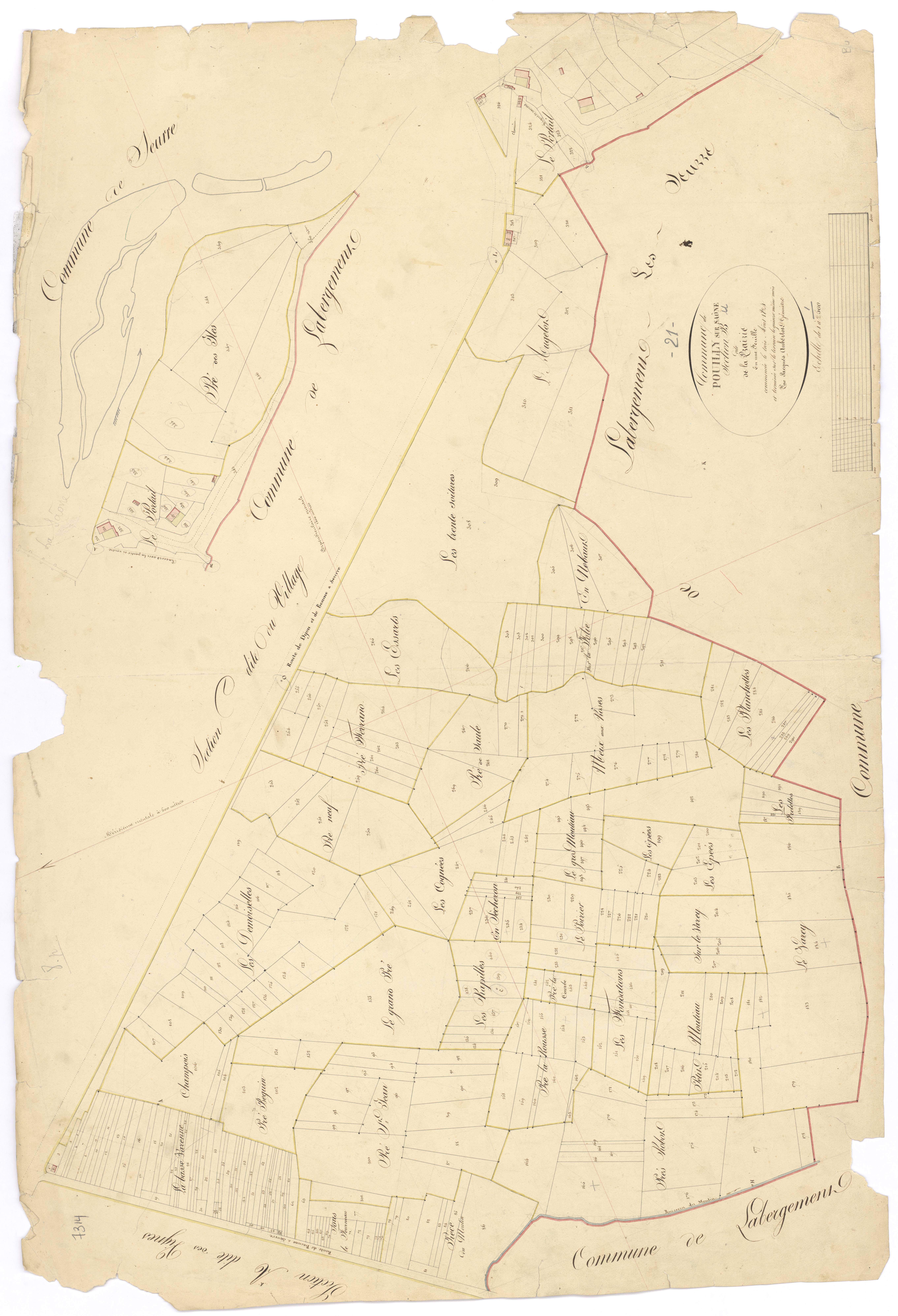 Pouilly-sur-Saône - Section B - 3 P PLAN 502/3