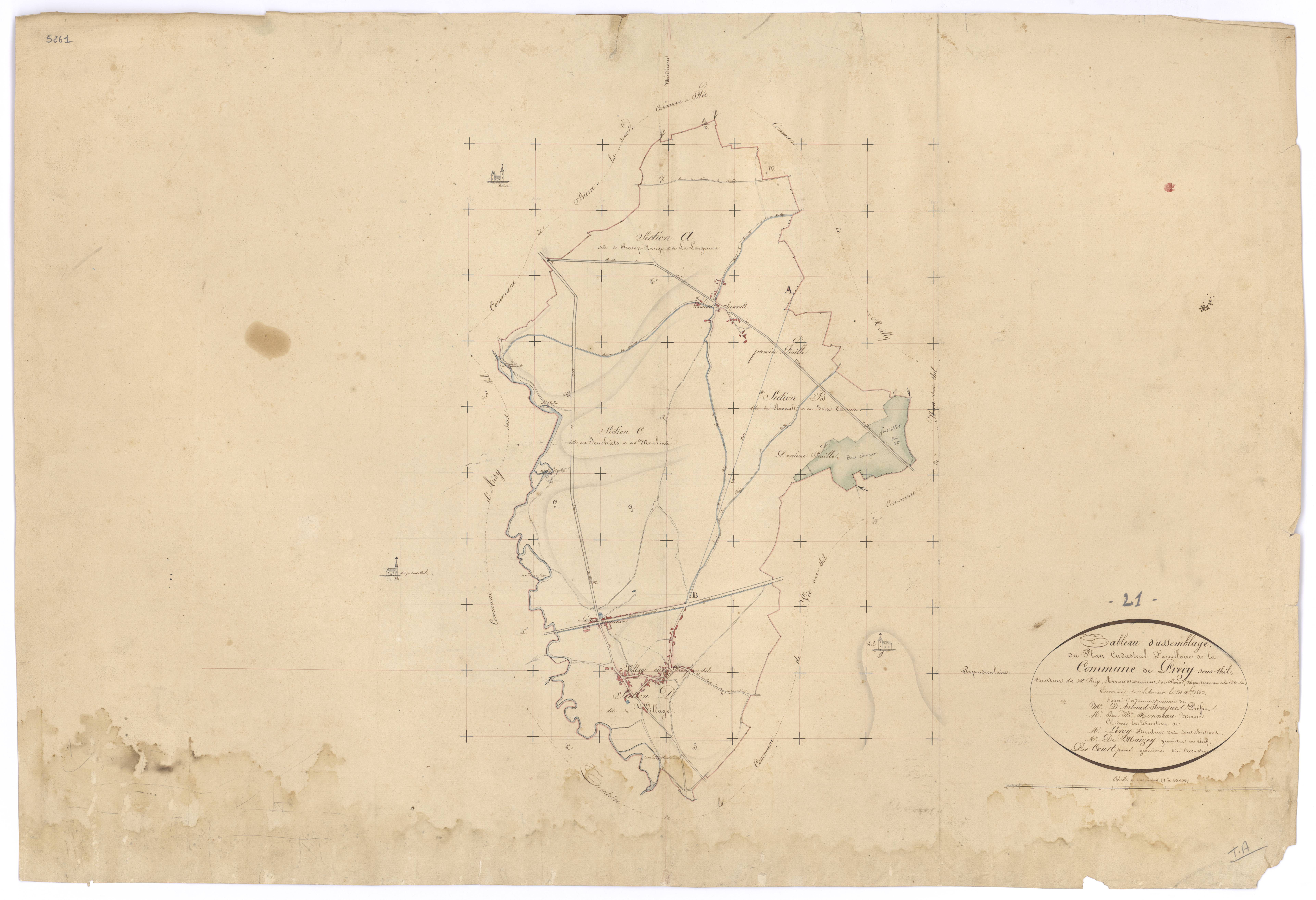 Précy-sous-Thil - Tableau d'assemblage - 3 P PLAN 505/1