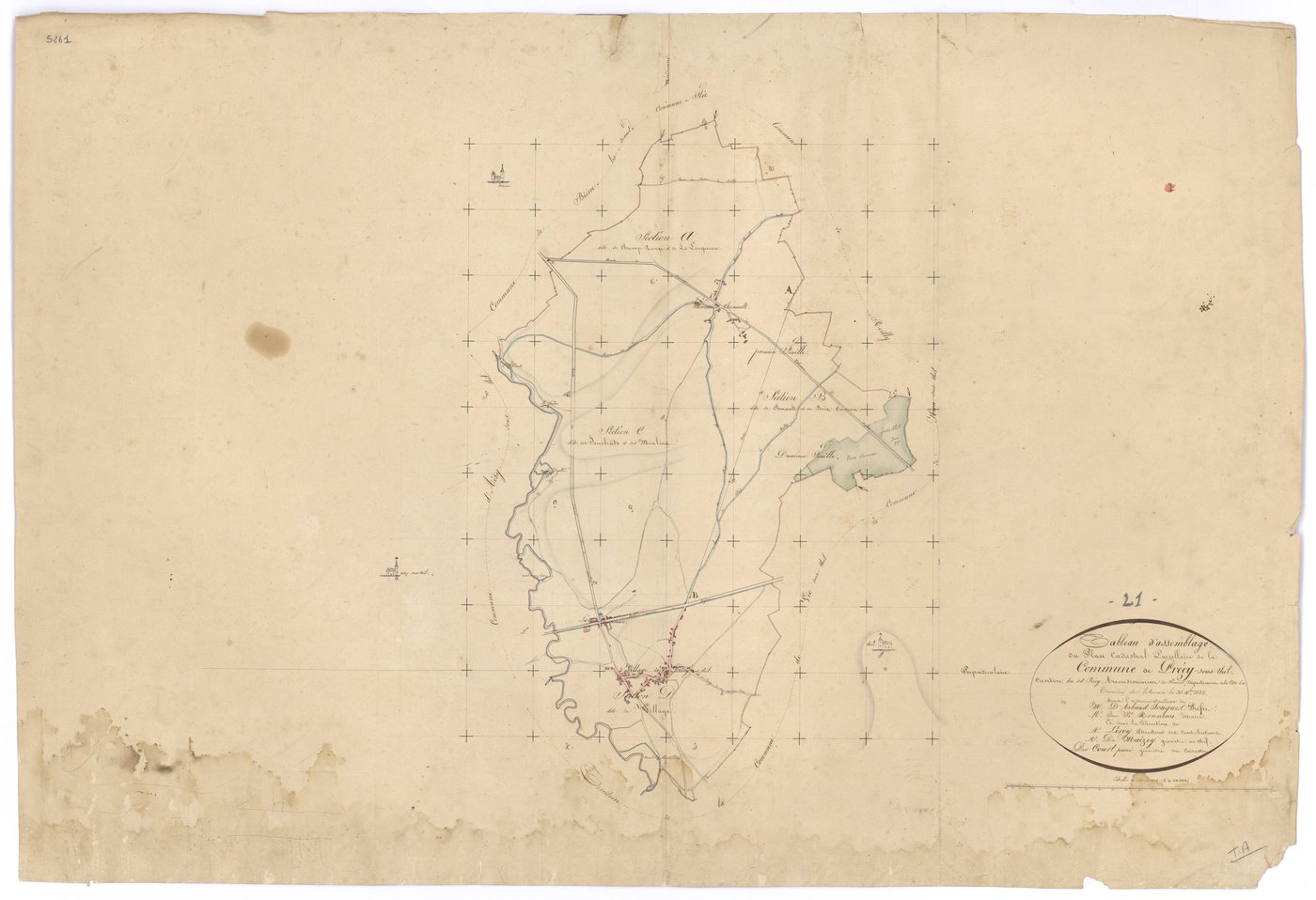 Précy-sous-Thil - Tableau d'assemblage - 3 P PLAN 505/1