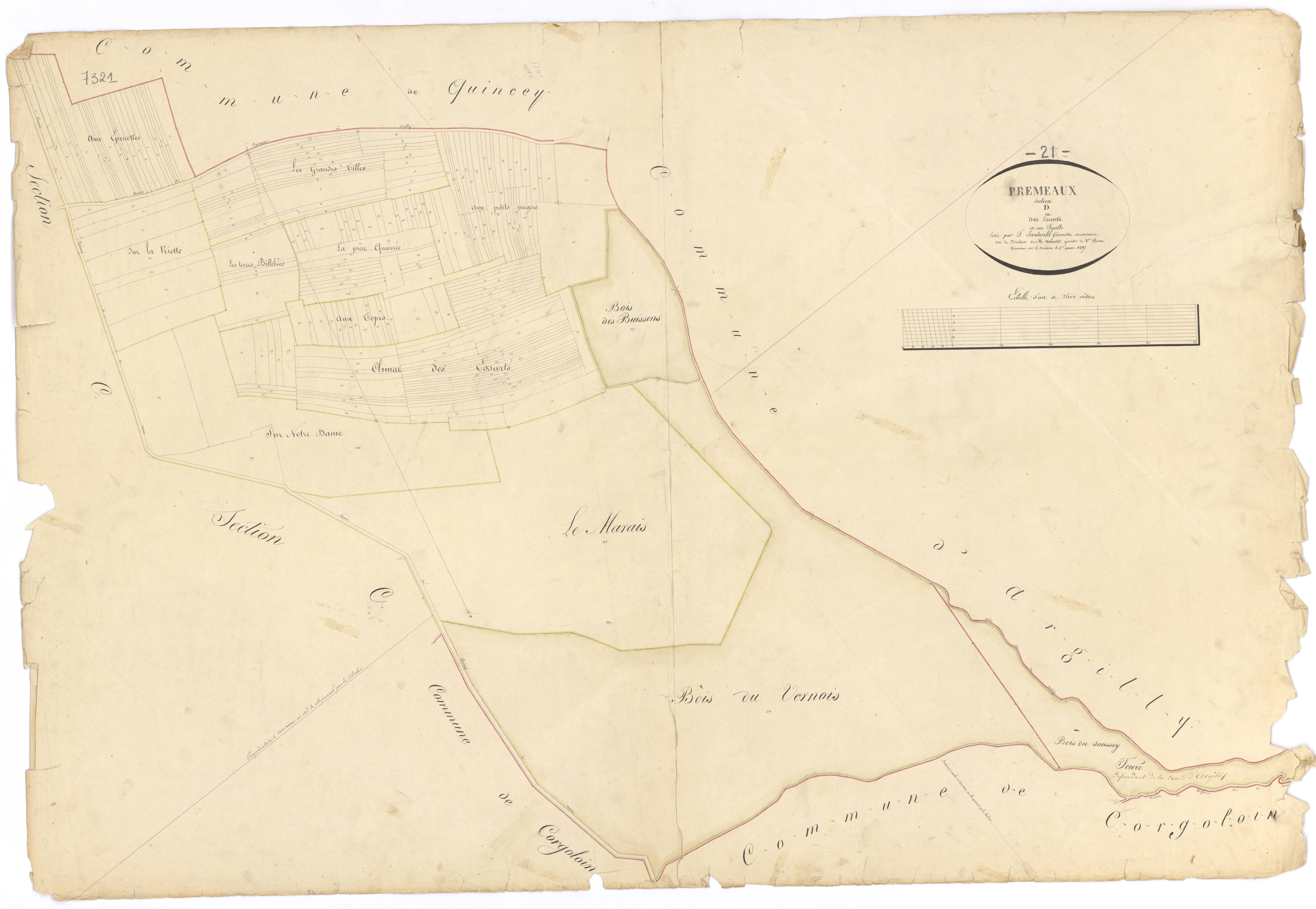 Prémeaux-Prissey - Section D - 3 P PLAN 506/6