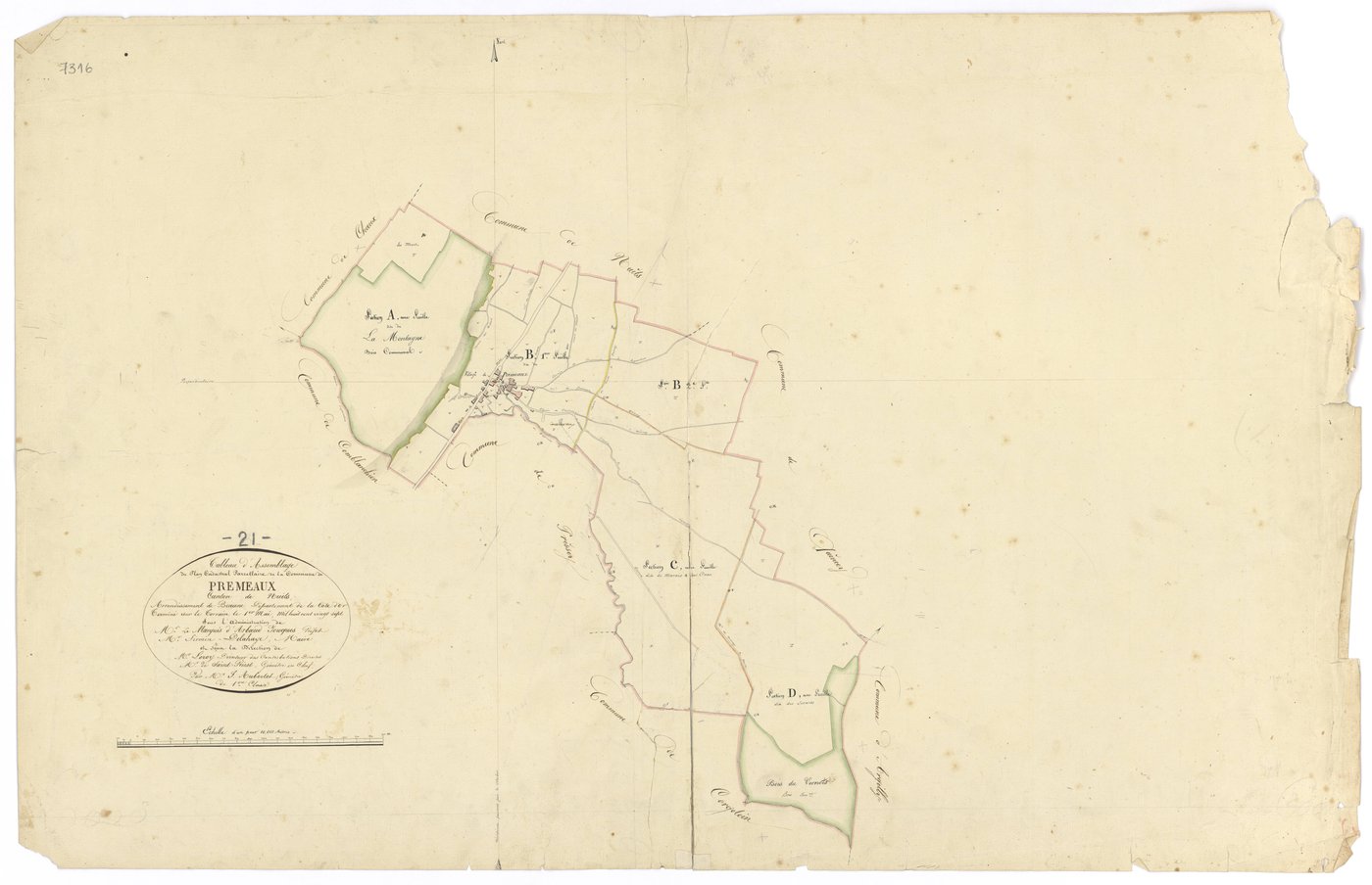 Prémeaux-Prissey - Tableau d'assemblage - 3 P PLAN 506/1