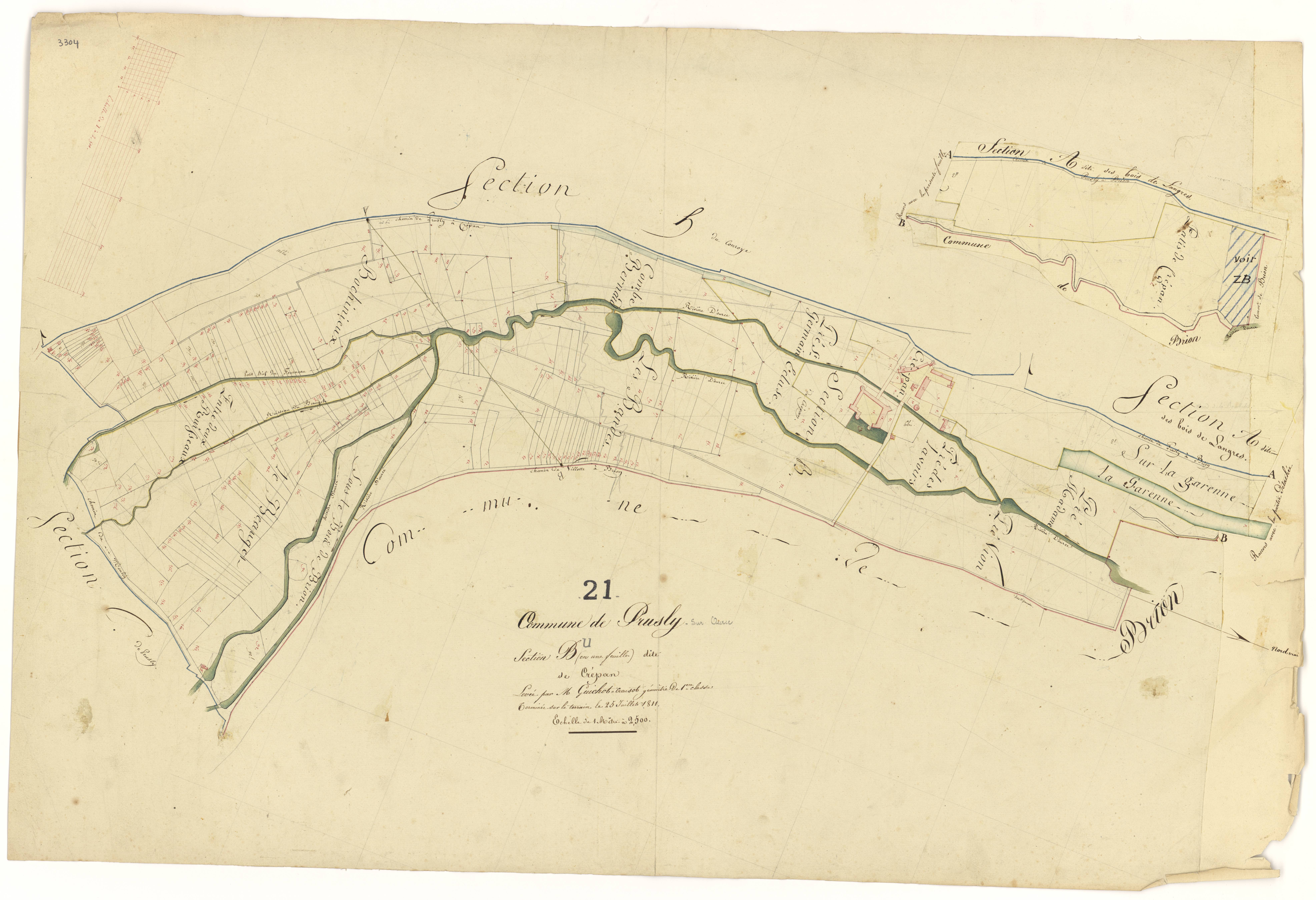Prusly-sur-Ource - Section B - 3 P PLAN 510/3