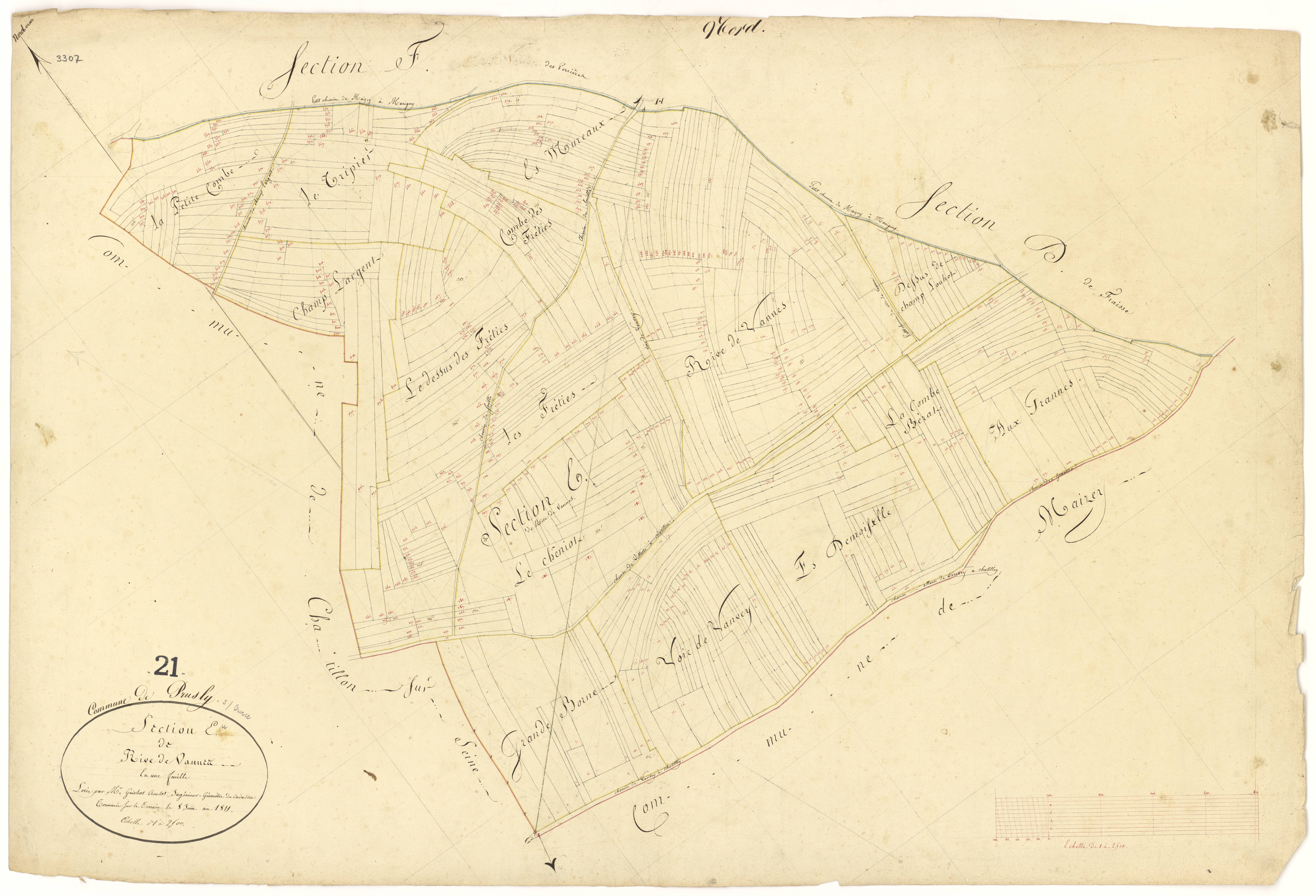 Prusly-sur-Ource - Section E - 3 P PLAN 510/6