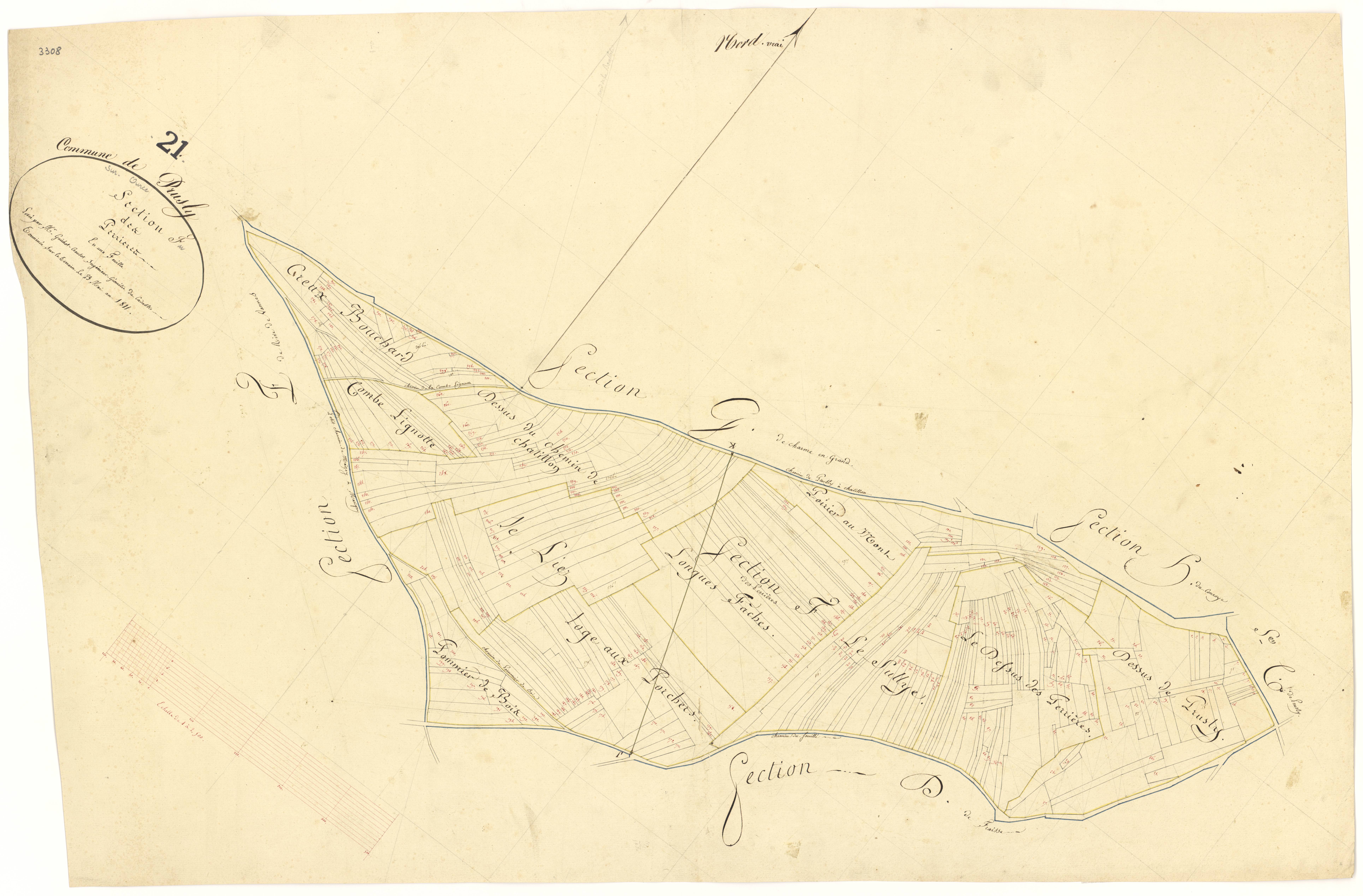 Prusly-sur-Ource - Section F - 3 P PLAN 510/7