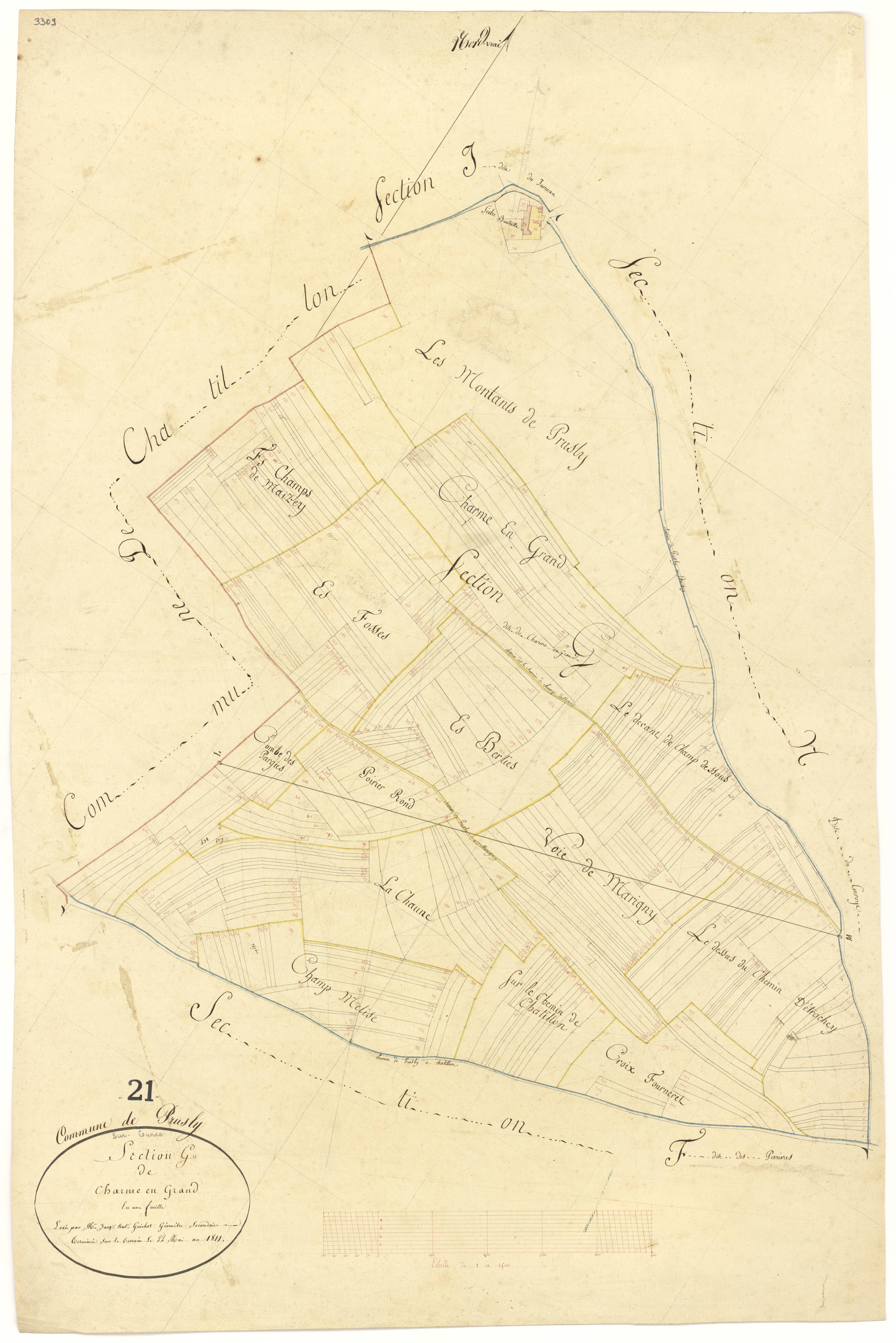 Prusly-sur-Ource - Section G - 3 P PLAN 510/8