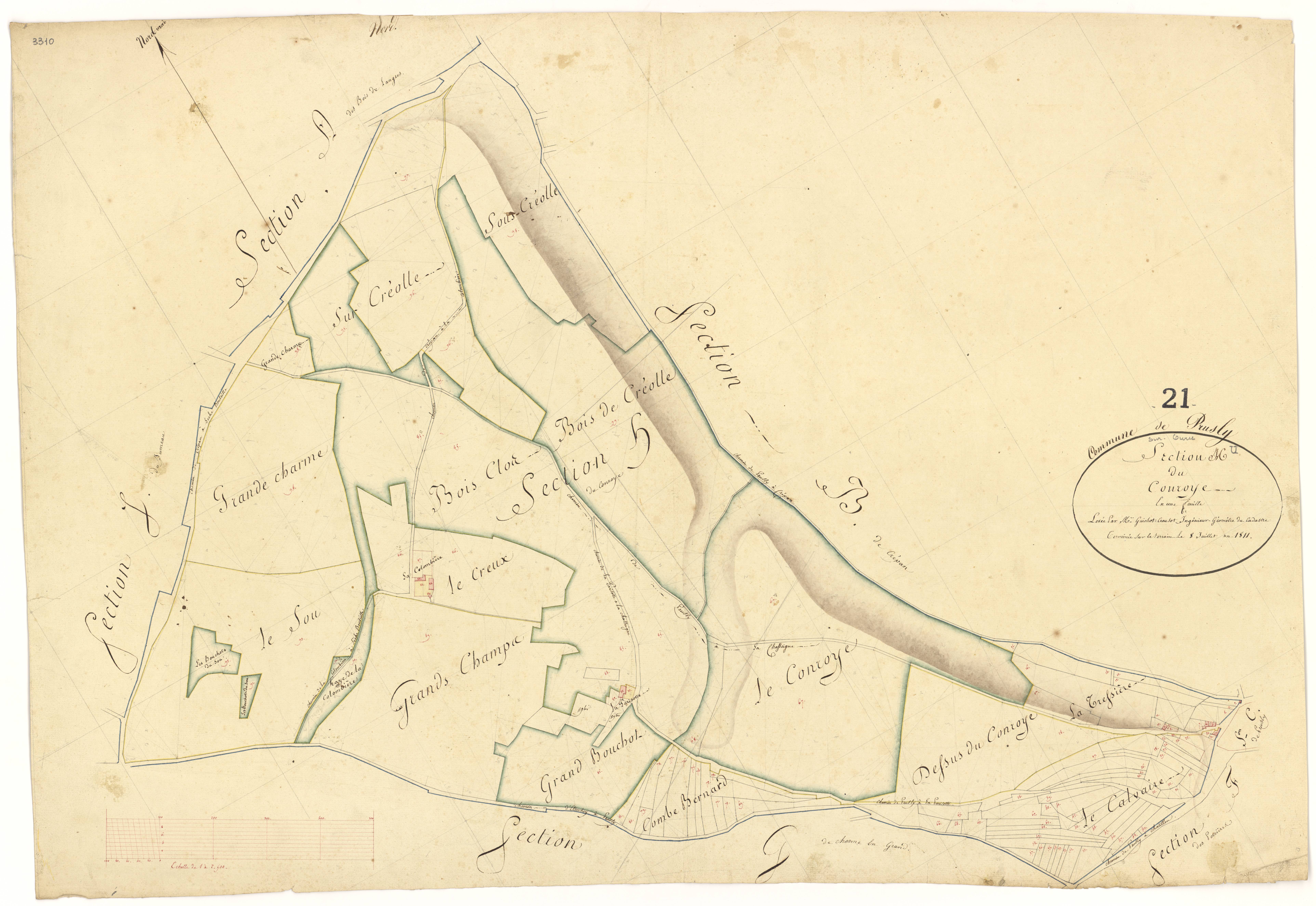 Prusly-sur-Ource - Section H - 3 P PLAN 510/9