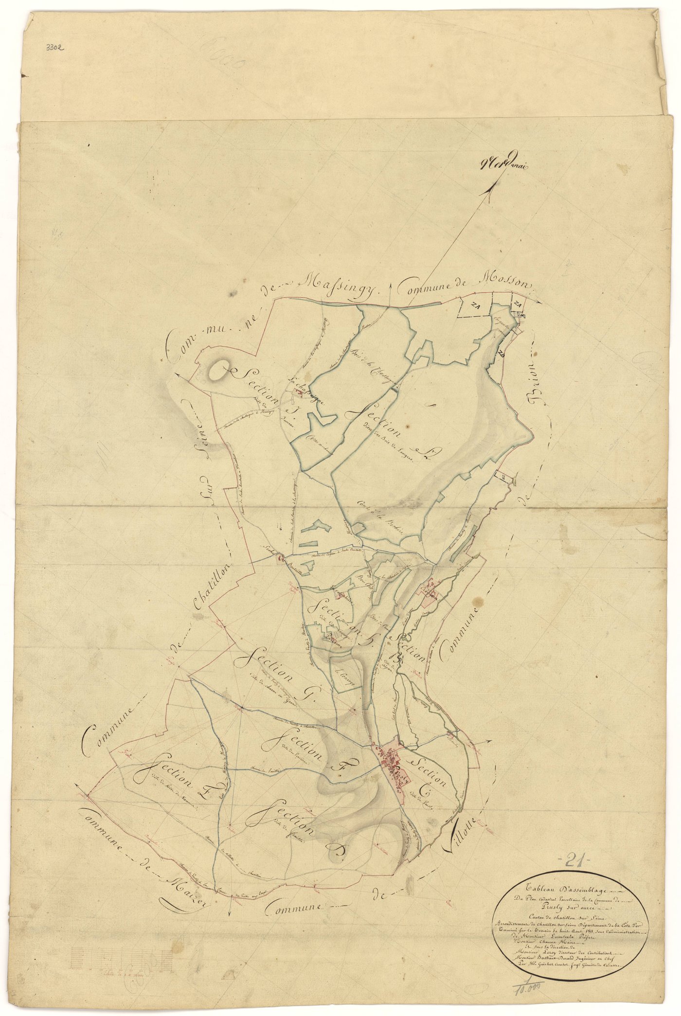 Prusly-sur-Ource - Tableau d'assemblage - 3 P PLAN 510/1