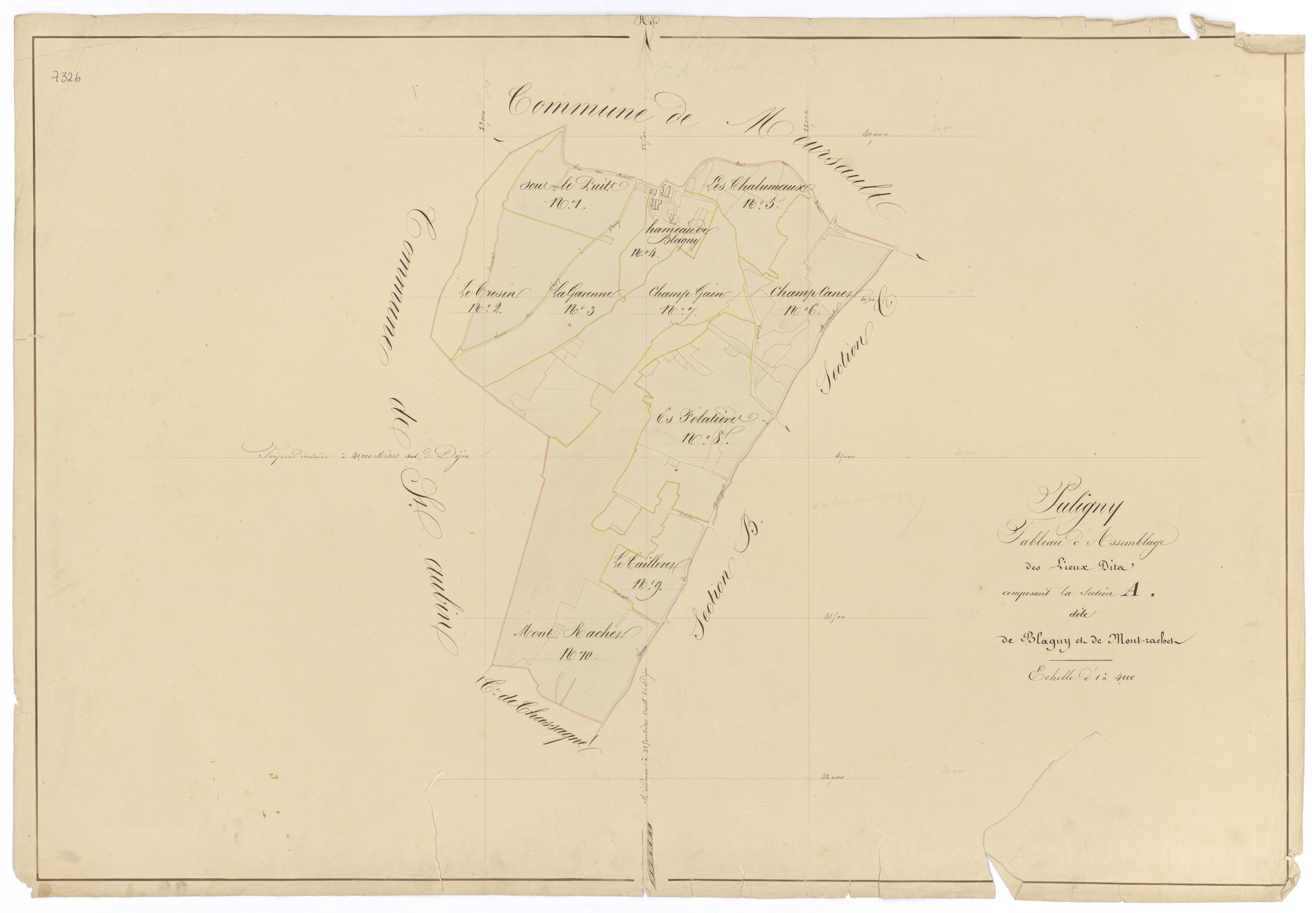 Puligny-Montrachet - Section A (tableau d'assemblage) - 3 P PLAN 512/2