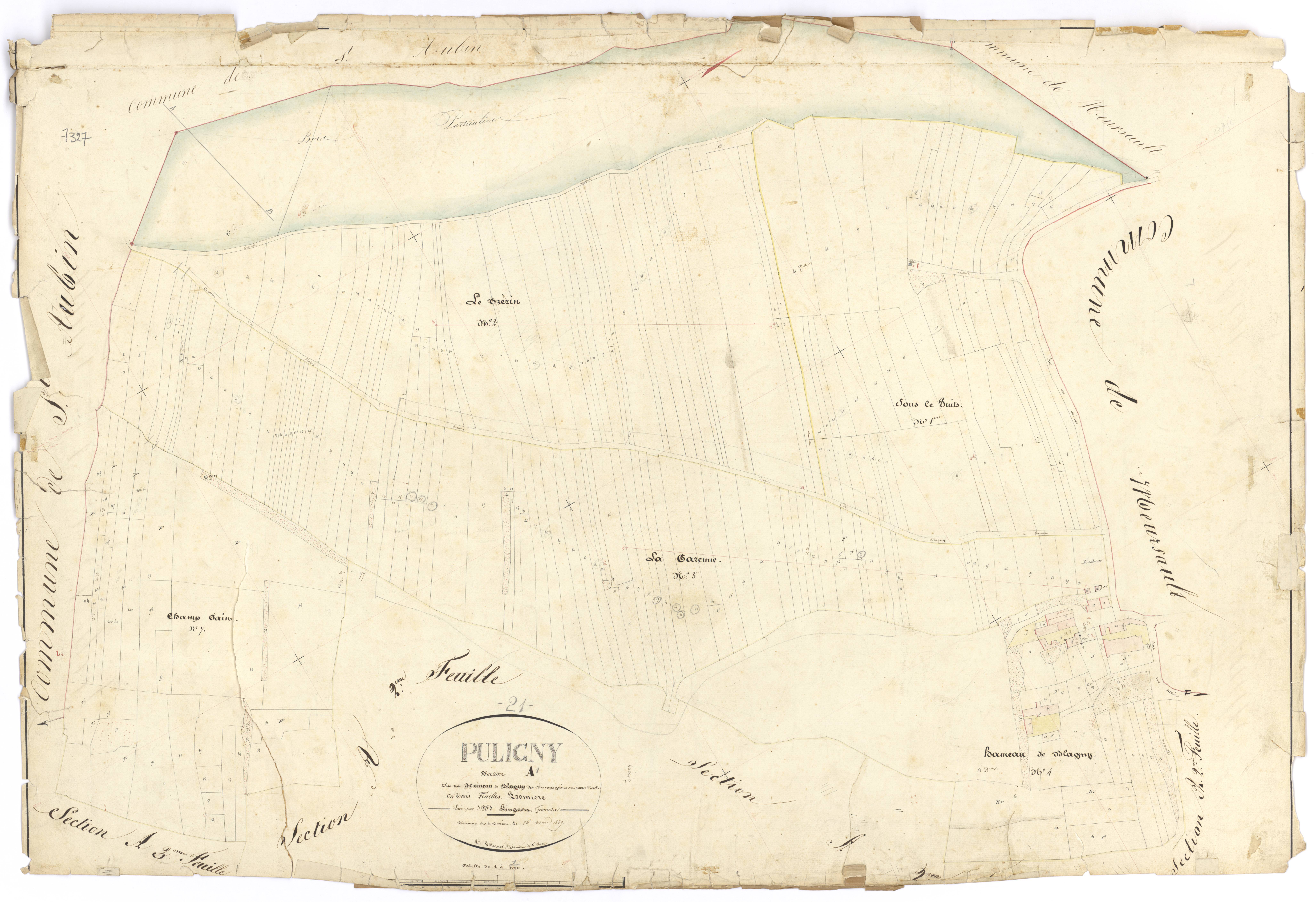 Puligny-Montrachet - Section A1 - 3 P PLAN 512/3