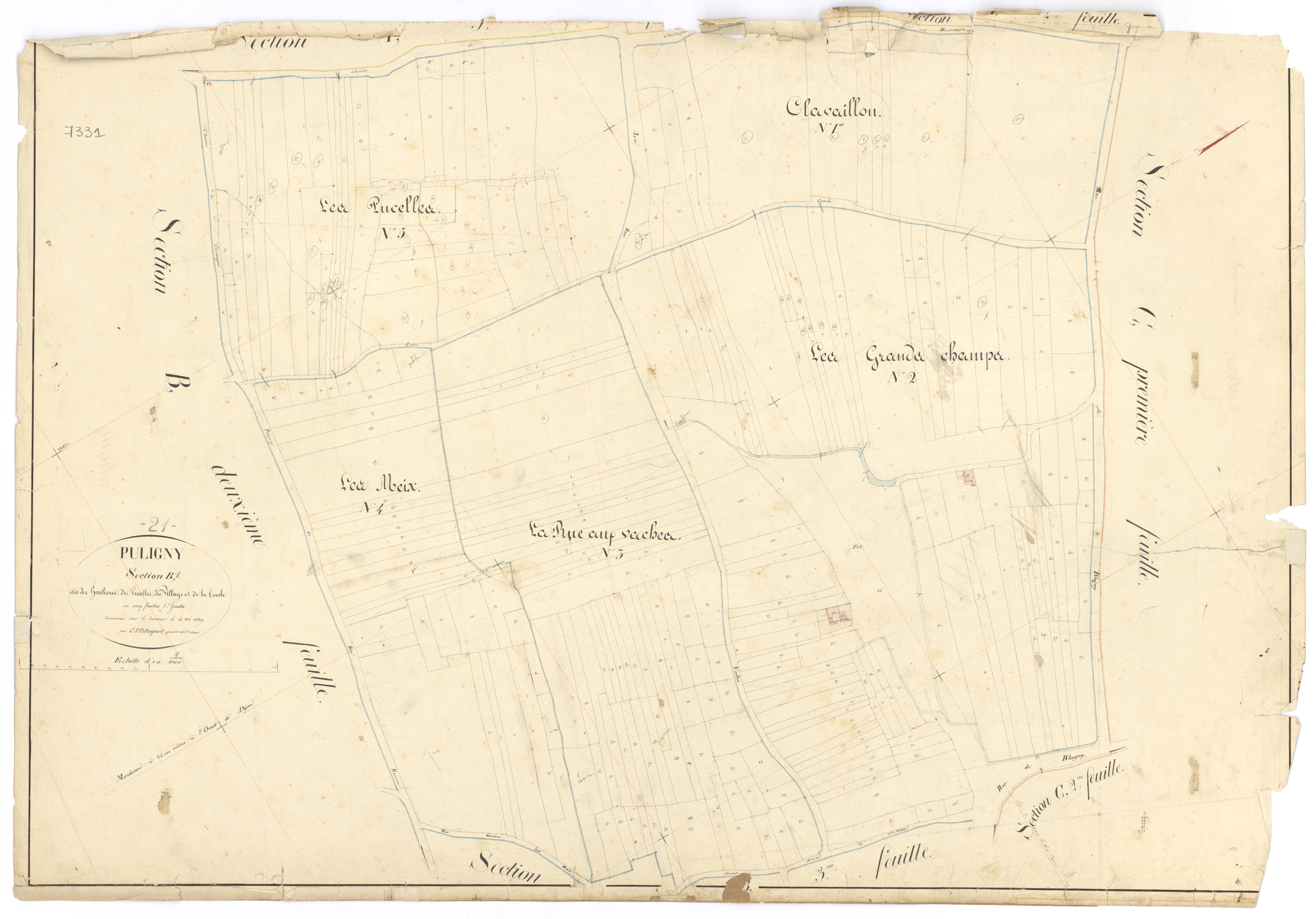 Puligny-Montrachet - Section B1 - 3 P PLAN 512/7