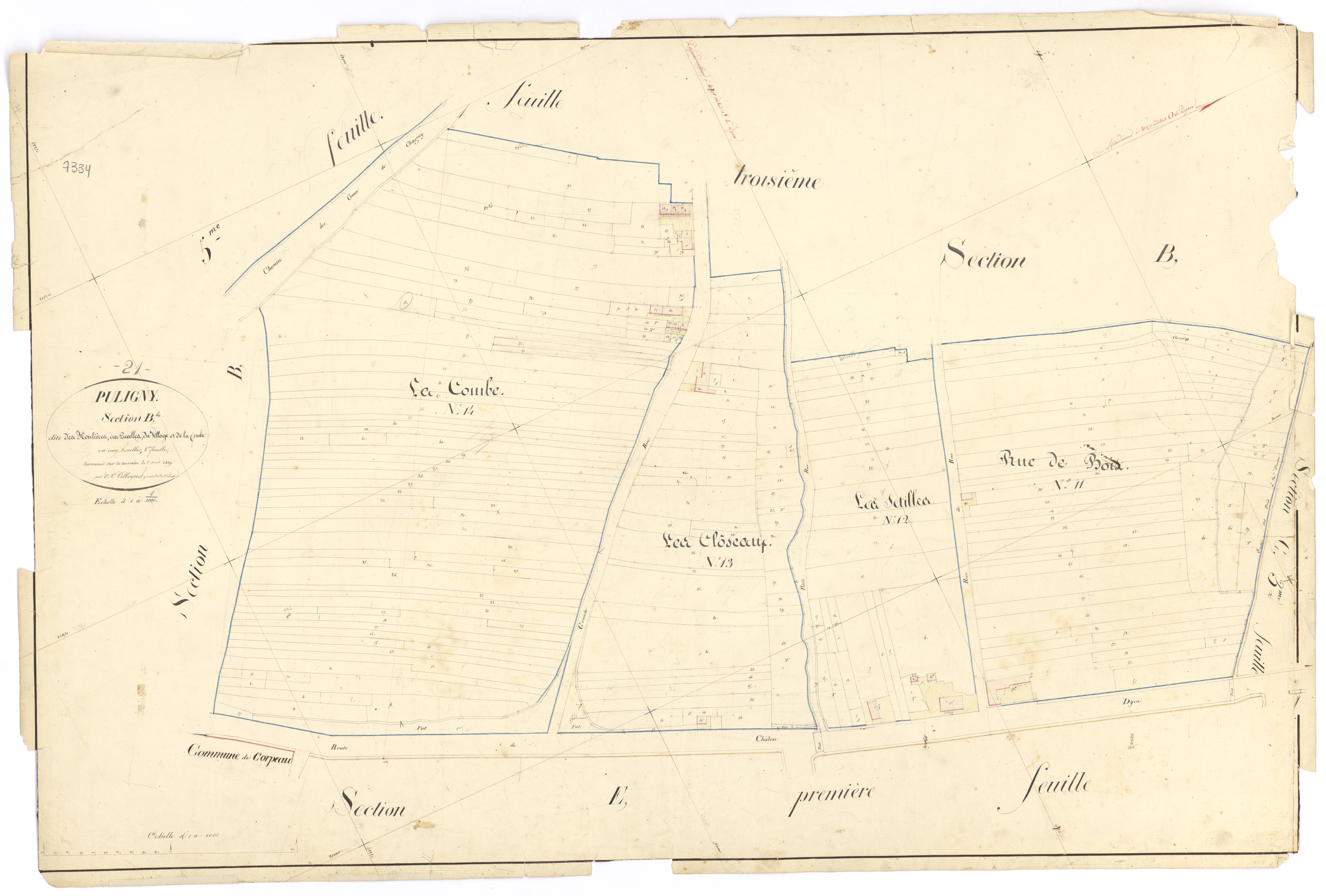 Puligny-Montrachet - Section B4 - 3 P PLAN 512/10