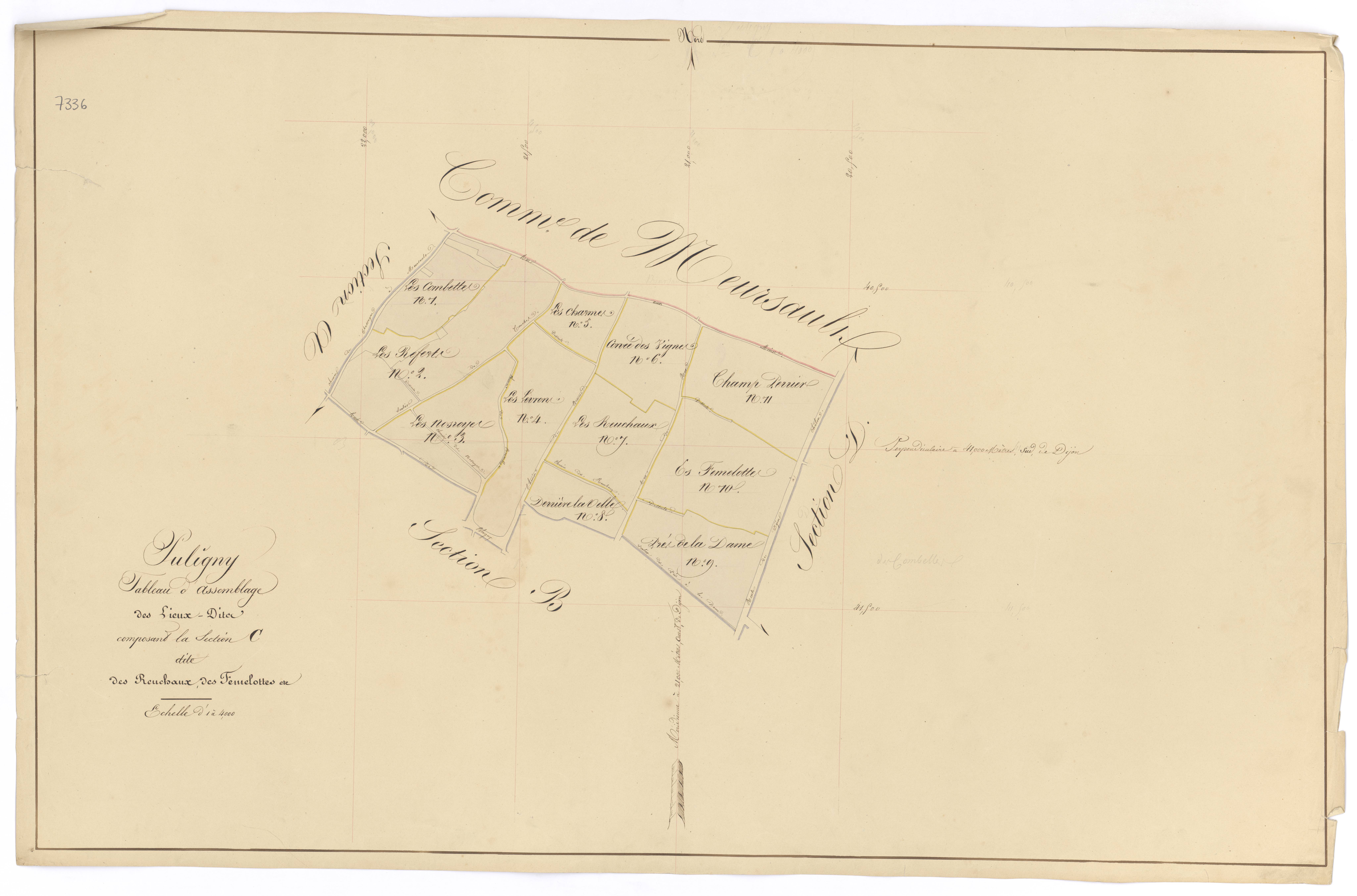 Puligny-Montrachet - Section C (tableau d'assemblage) - 3 P PLAN 512/12