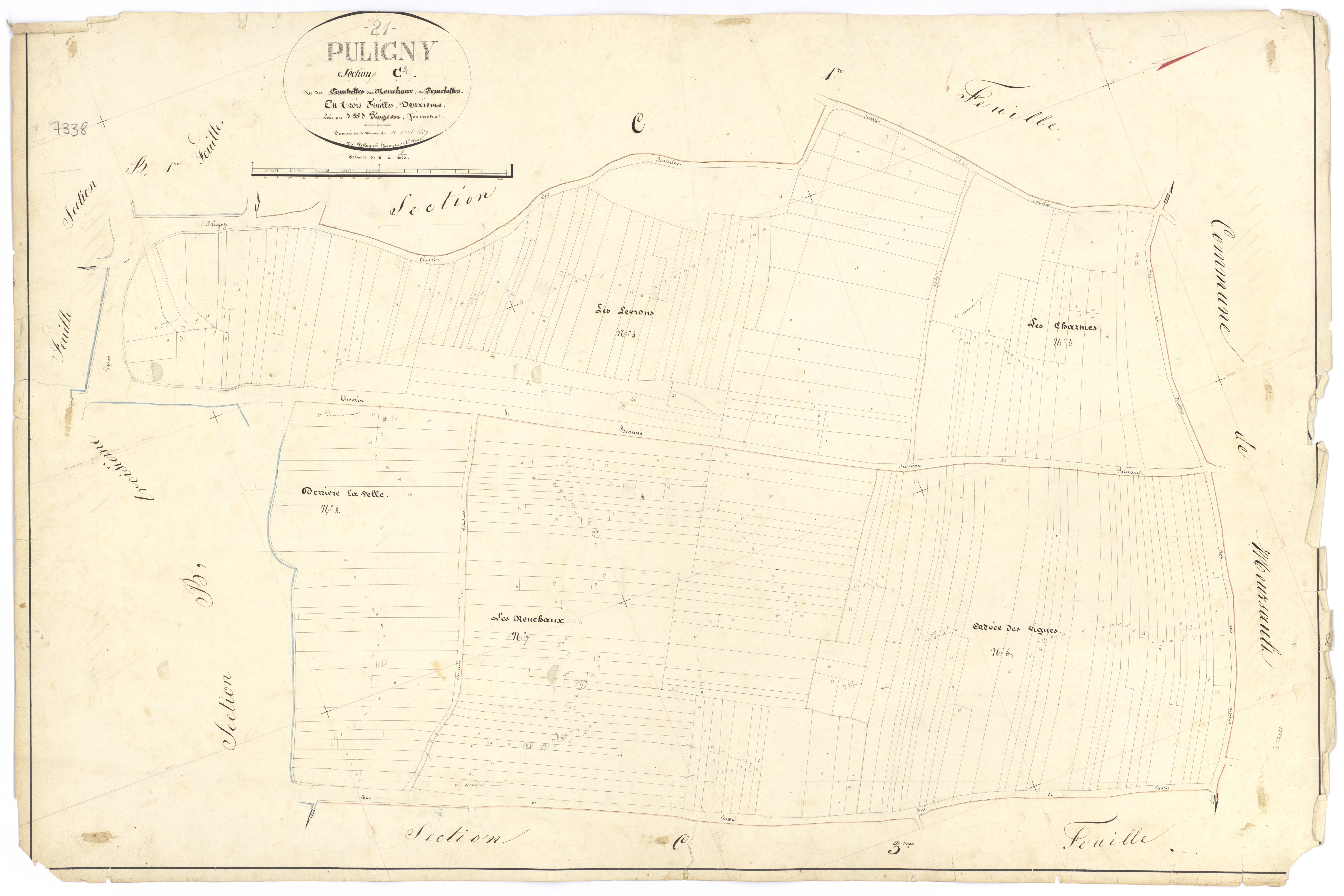 Puligny-Montrachet - Section C2 - 3 P PLAN 512/14