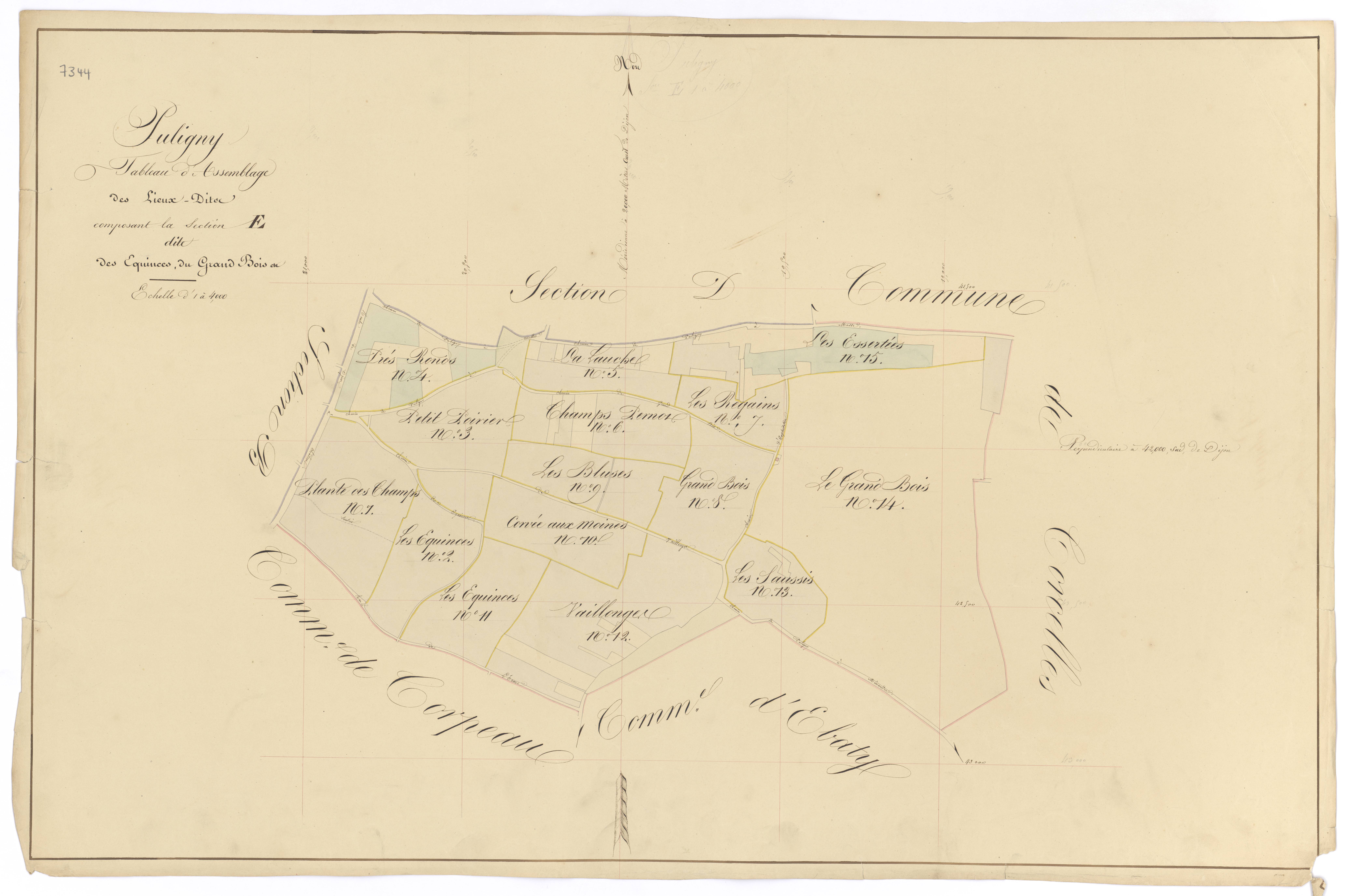 Puligny-Montrachet - Section E (tableau d'assemblage) - 3 P PLAN 512/20
