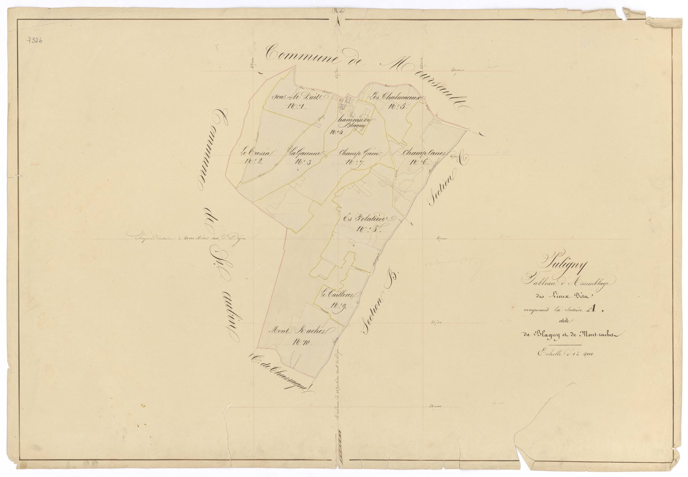 Puligny-Montrachet - Section A (tableau d'assemblage) - 3 P PLAN 512/2