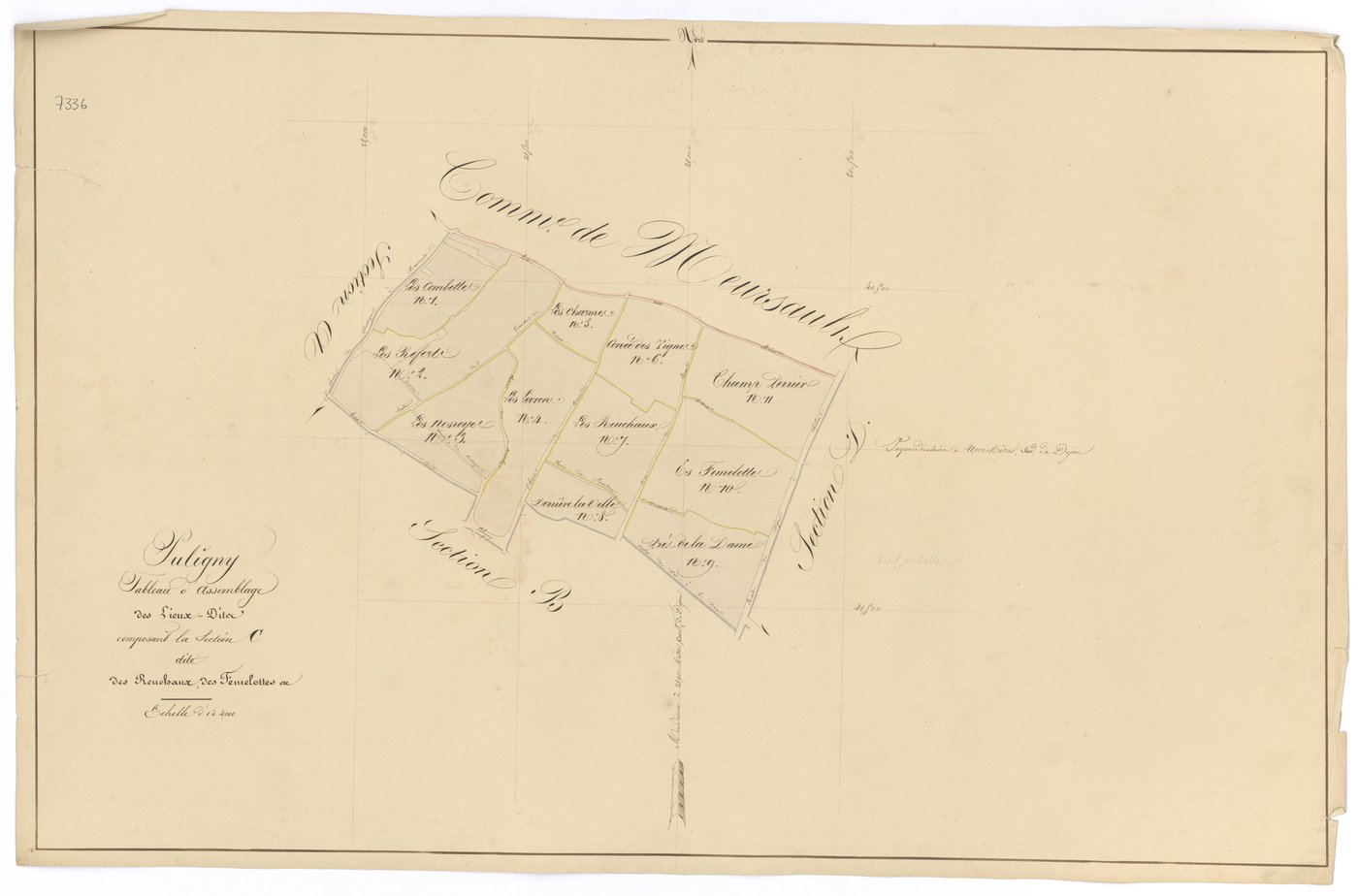 Puligny-Montrachet - Section C (tableau d'assemblage) - 3 P PLAN 512/12