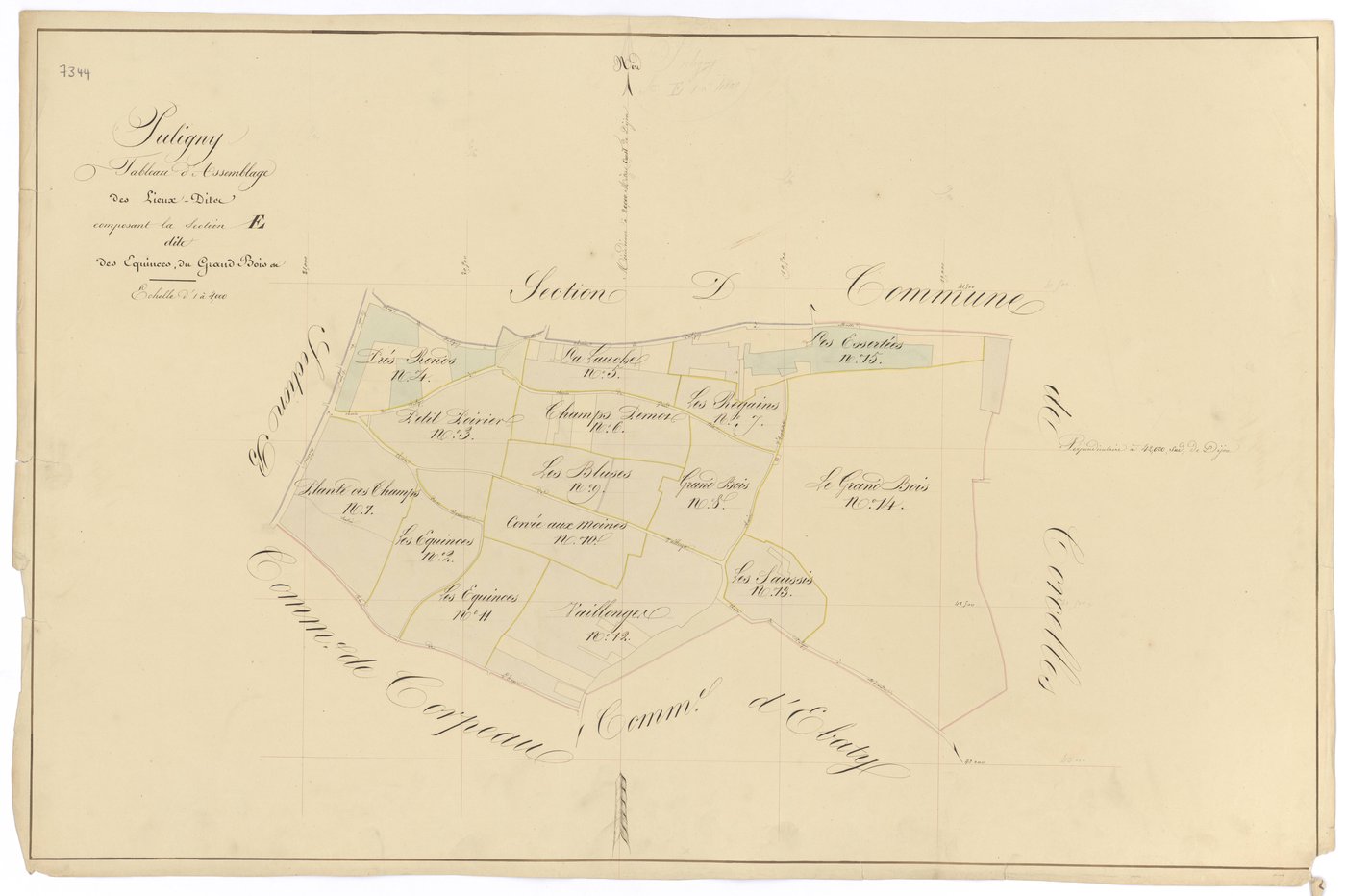 Puligny-Montrachet - Section E (tableau d'assemblage) - 3 P PLAN 512/20