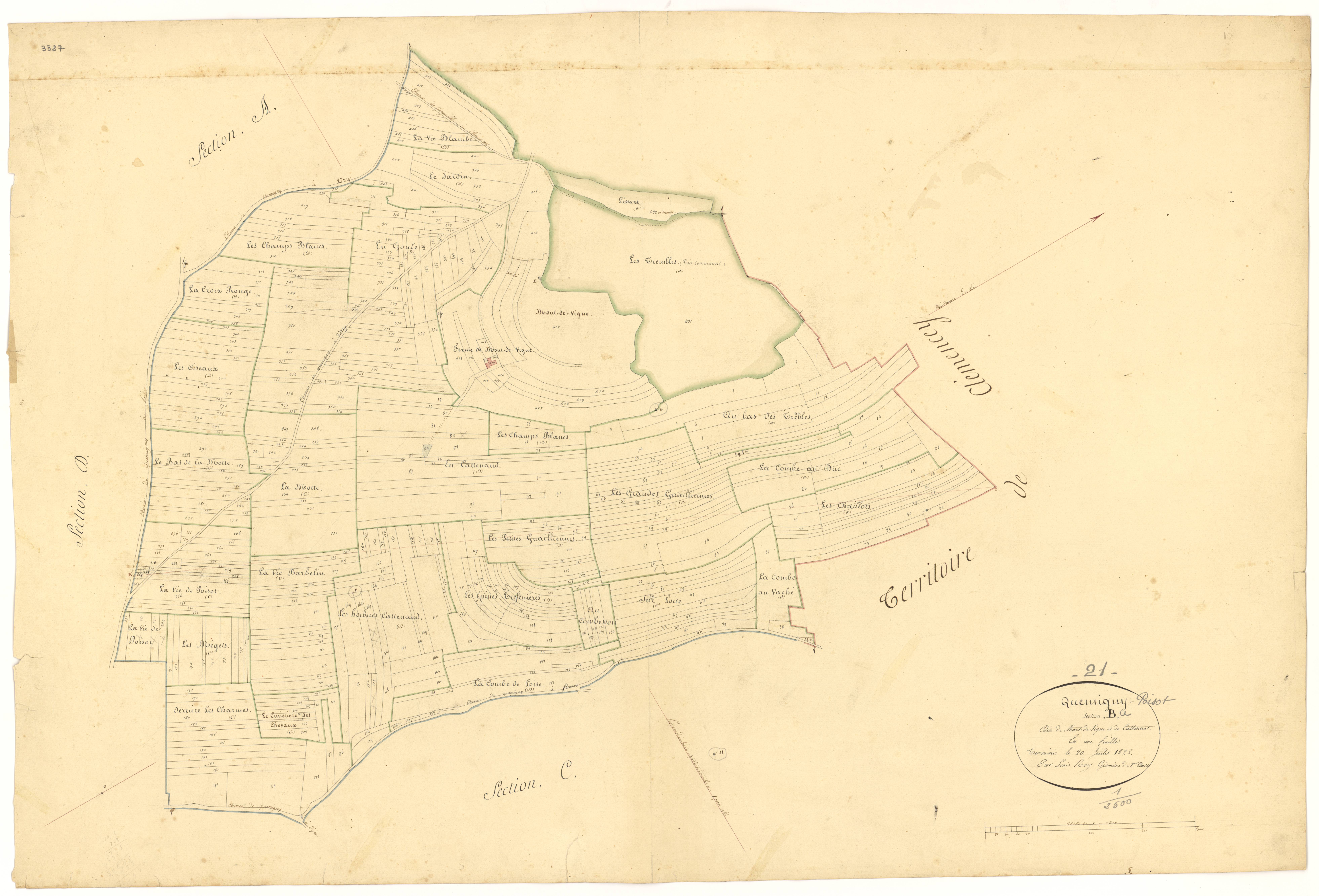 Quemigny-Poisot - Section B - 3 P PLAN 513/5