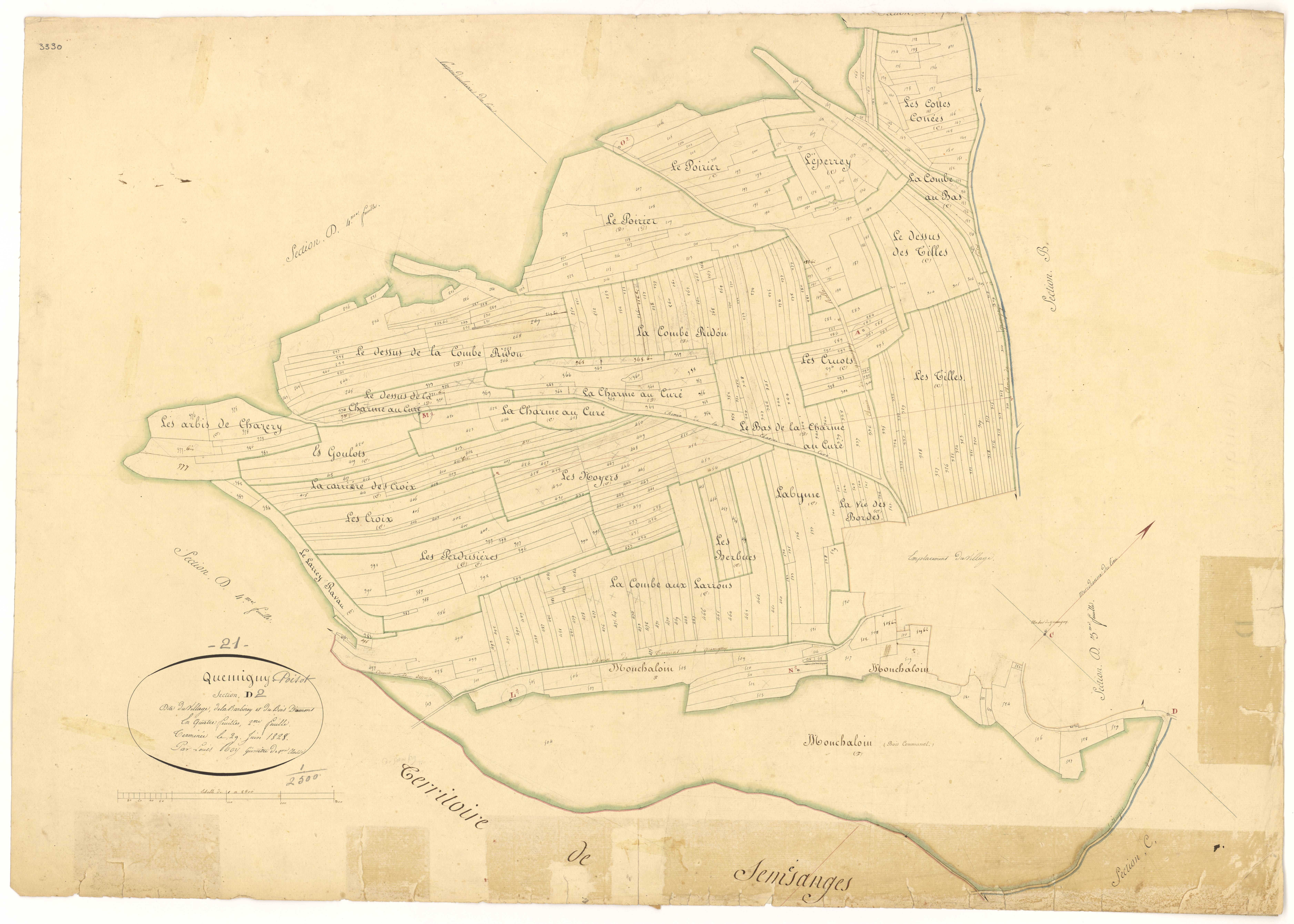 Quemigny-Poisot - Section D2 - 3 P PLAN 513/8