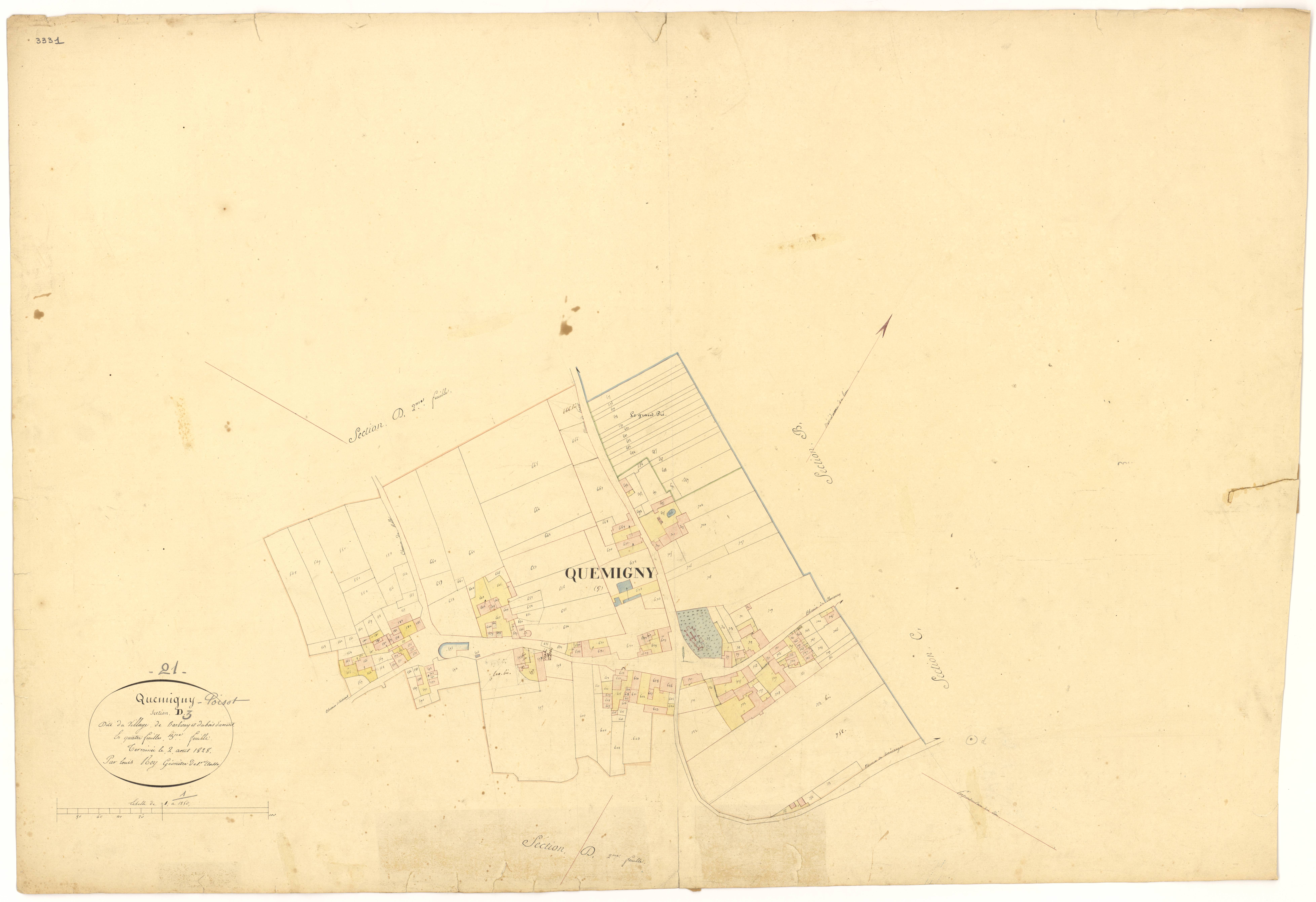 Quemigny-Poisot - Section D3 - 3 P PLAN 513/9