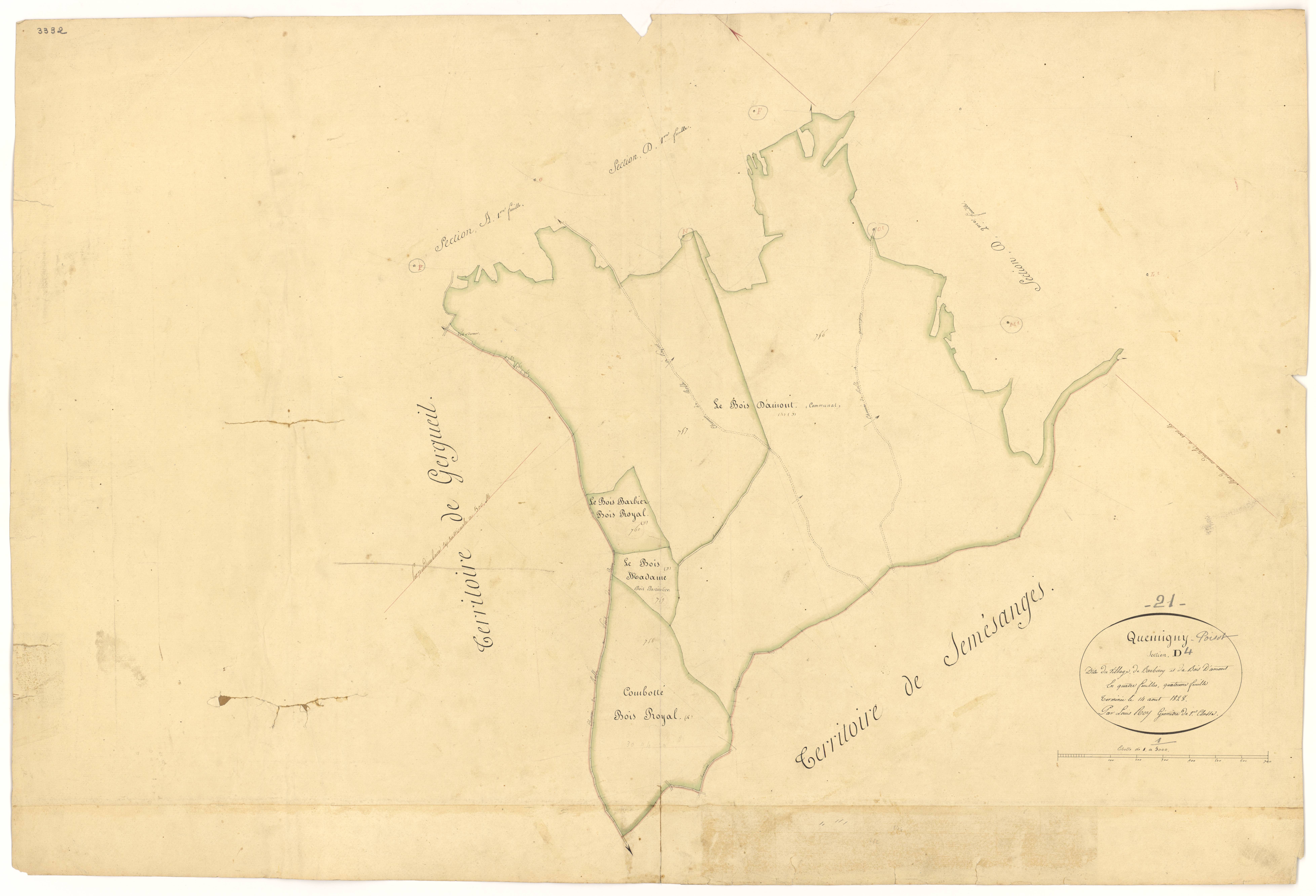 Quemigny-Poisot - Section D4 - 3 P PLAN 513/10