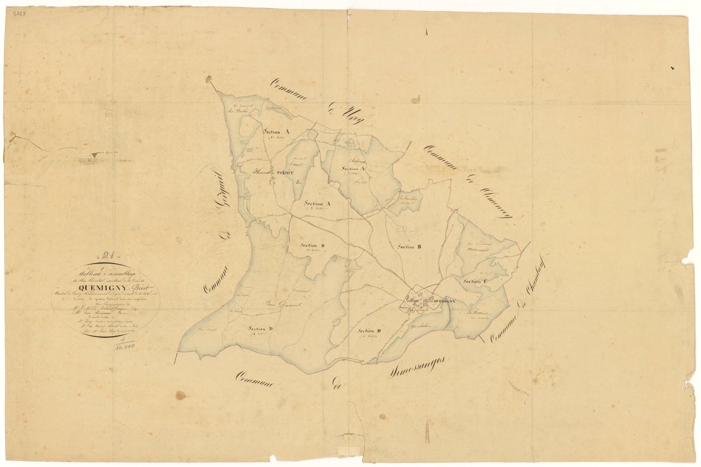 Quemigny-Poisot - Tableau d'assemblage - 3 P PLAN 513/1