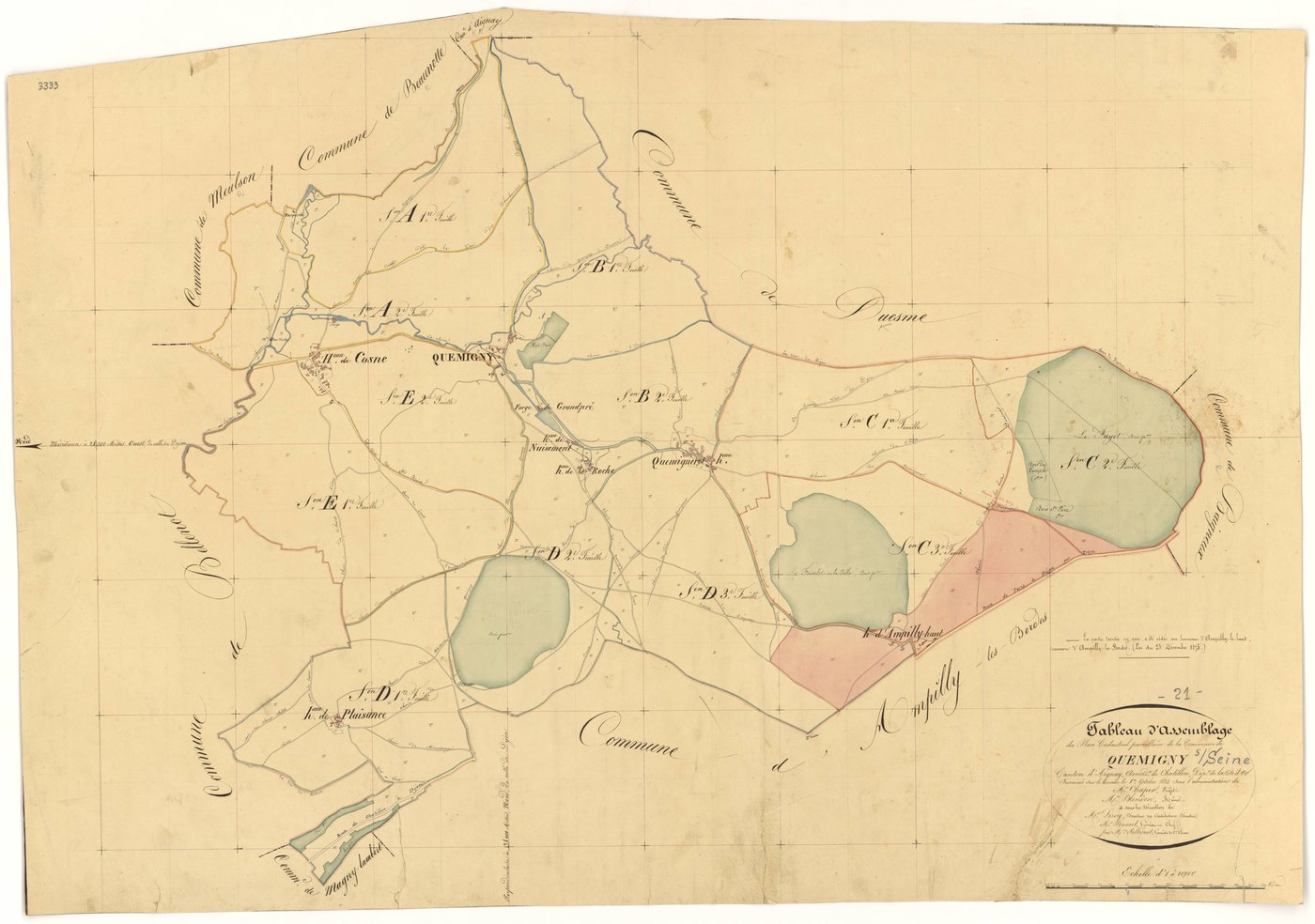 Quemigny-sur-Seine - Tableau d'assemblage - 3 P PLAN 514/1