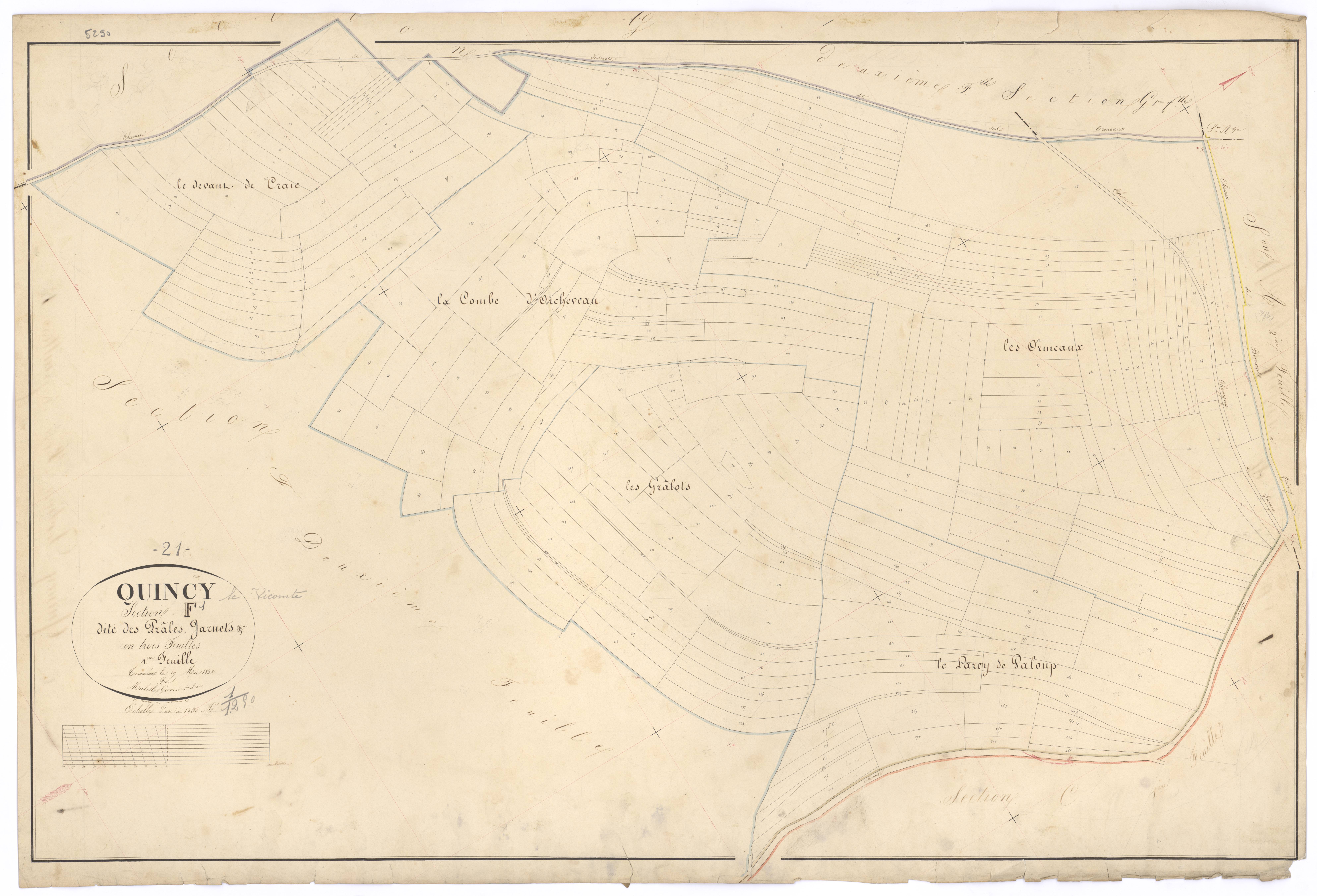 Quincy-le-Vicomte - Section F1 - 3 P PLAN 518/19
