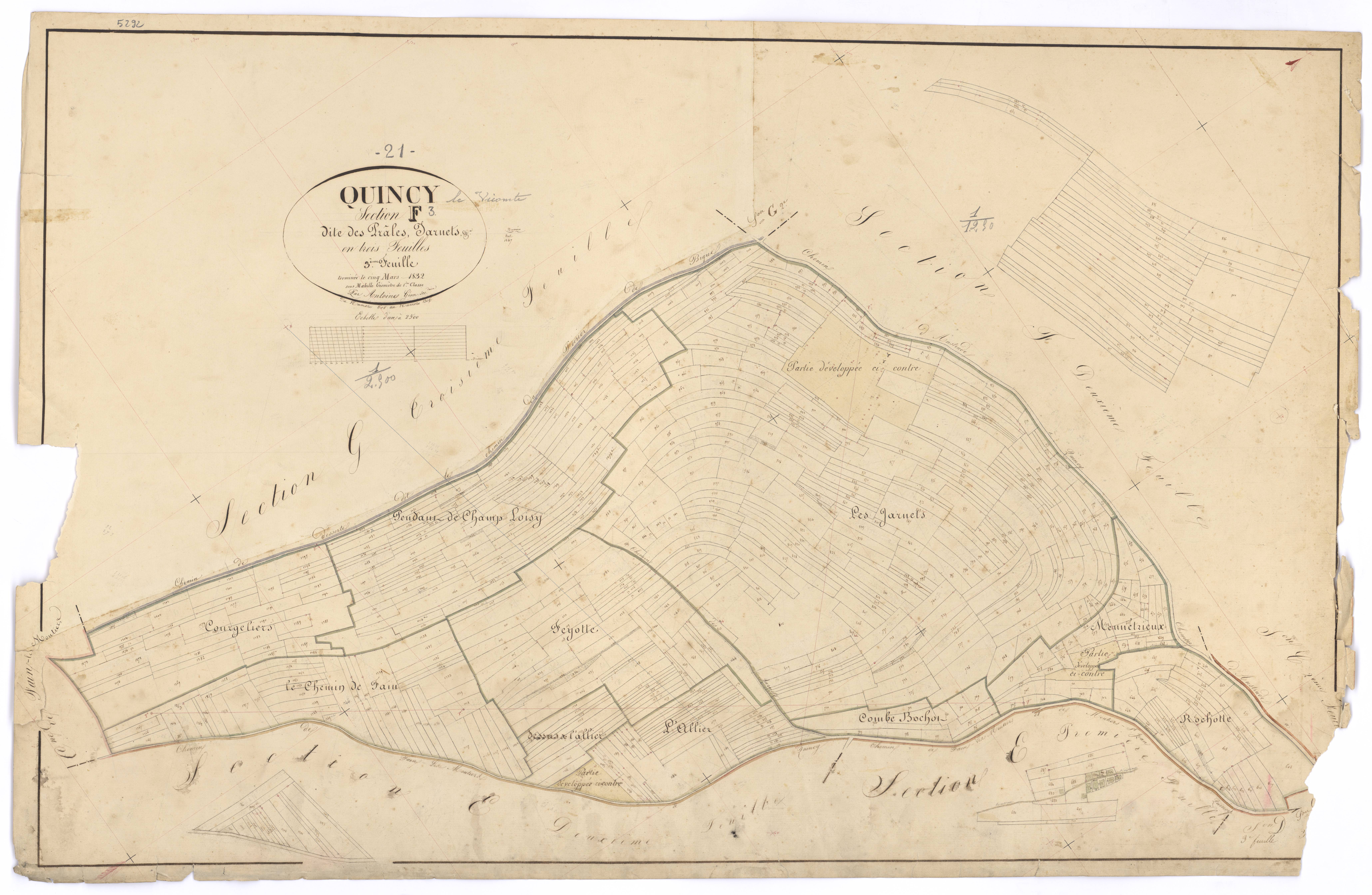 Quincy-le-Vicomte - Section F3 - 3 P PLAN 518/21