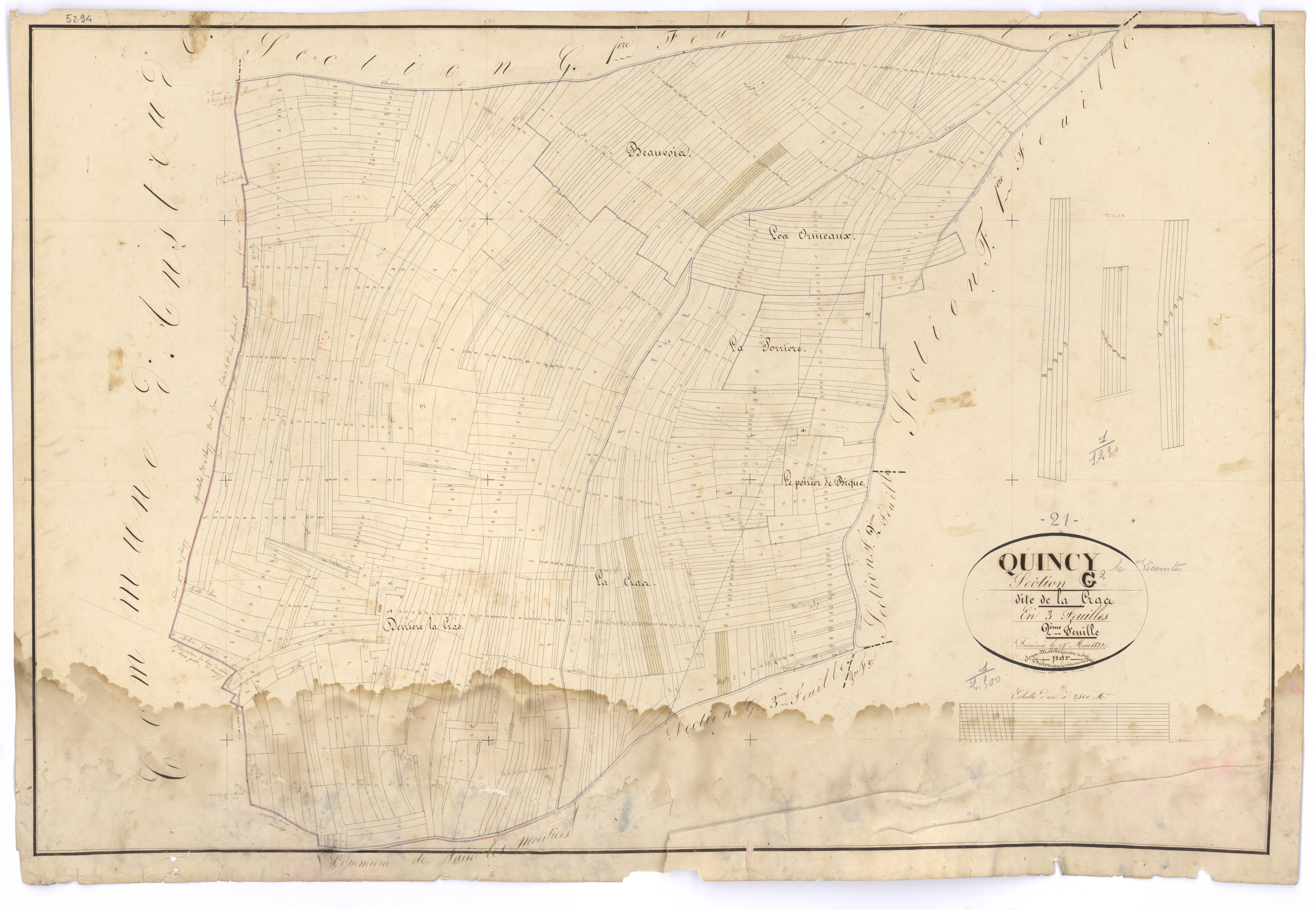 Quincy-le-Vicomte - Section G2 - 3 P PLAN 518/23