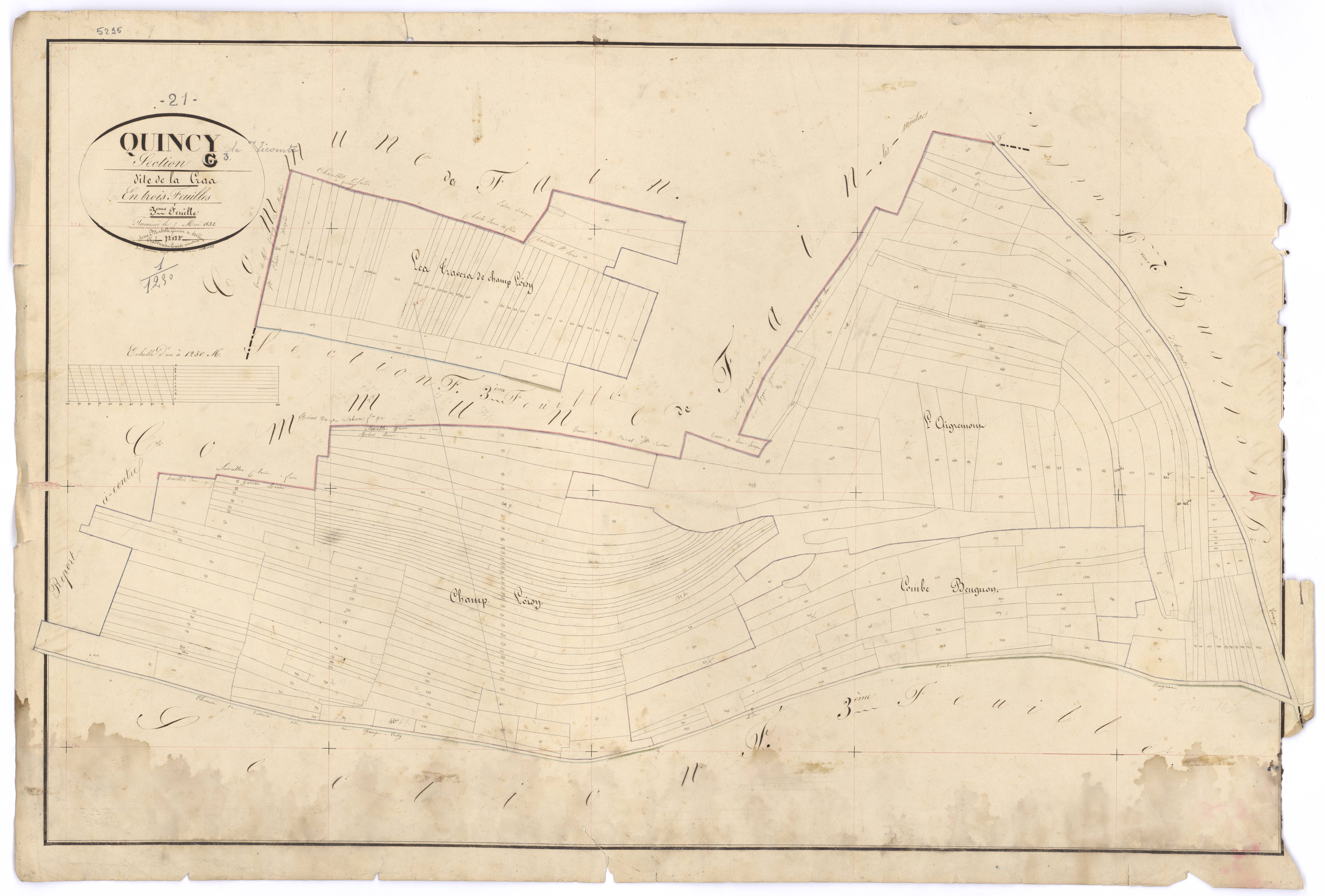 Quincy-le-Vicomte - Section G3 - 3 P PLAN 518/24