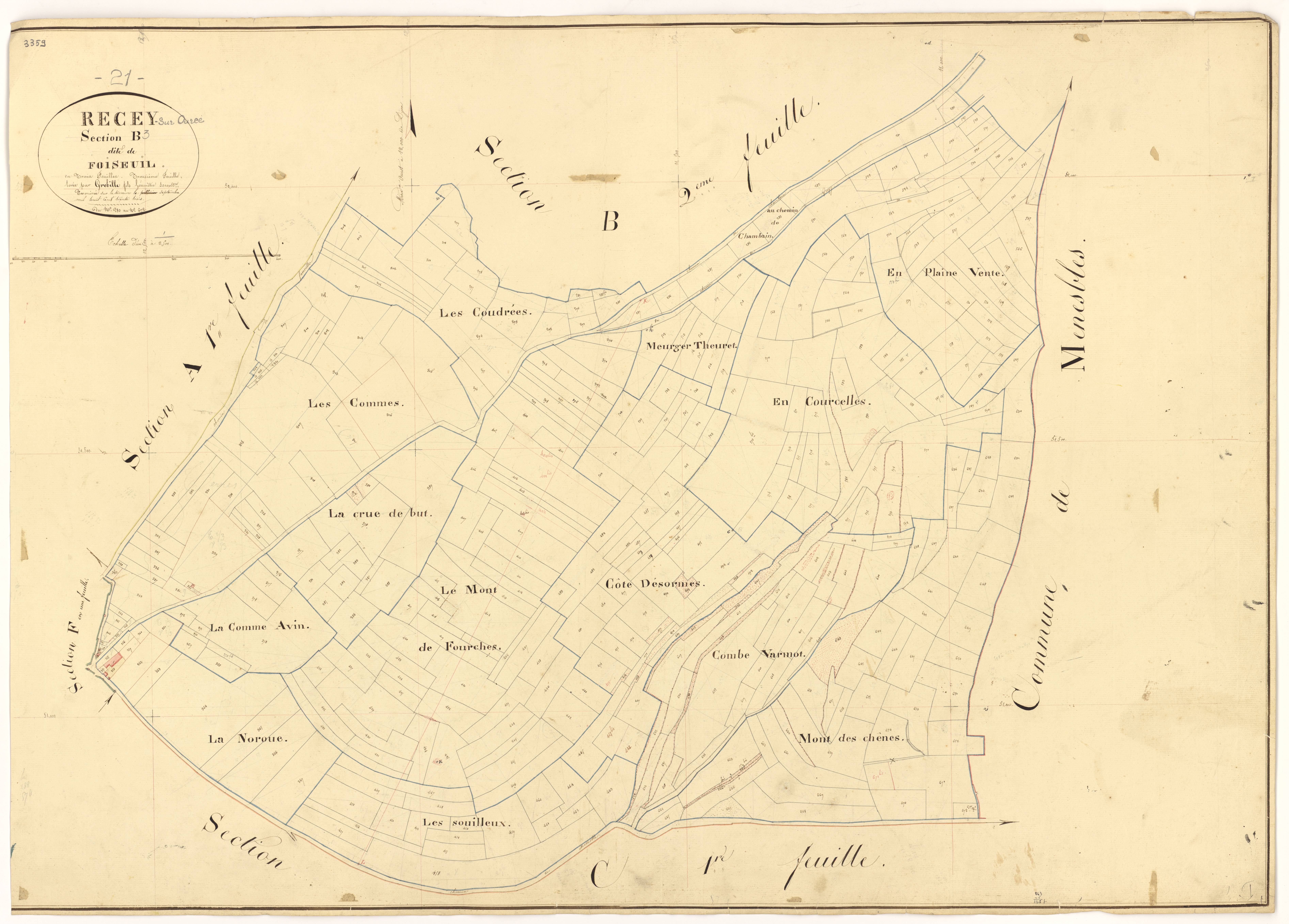 Recey-sur-Ource - Section B3 - 3 P PLAN 519/7