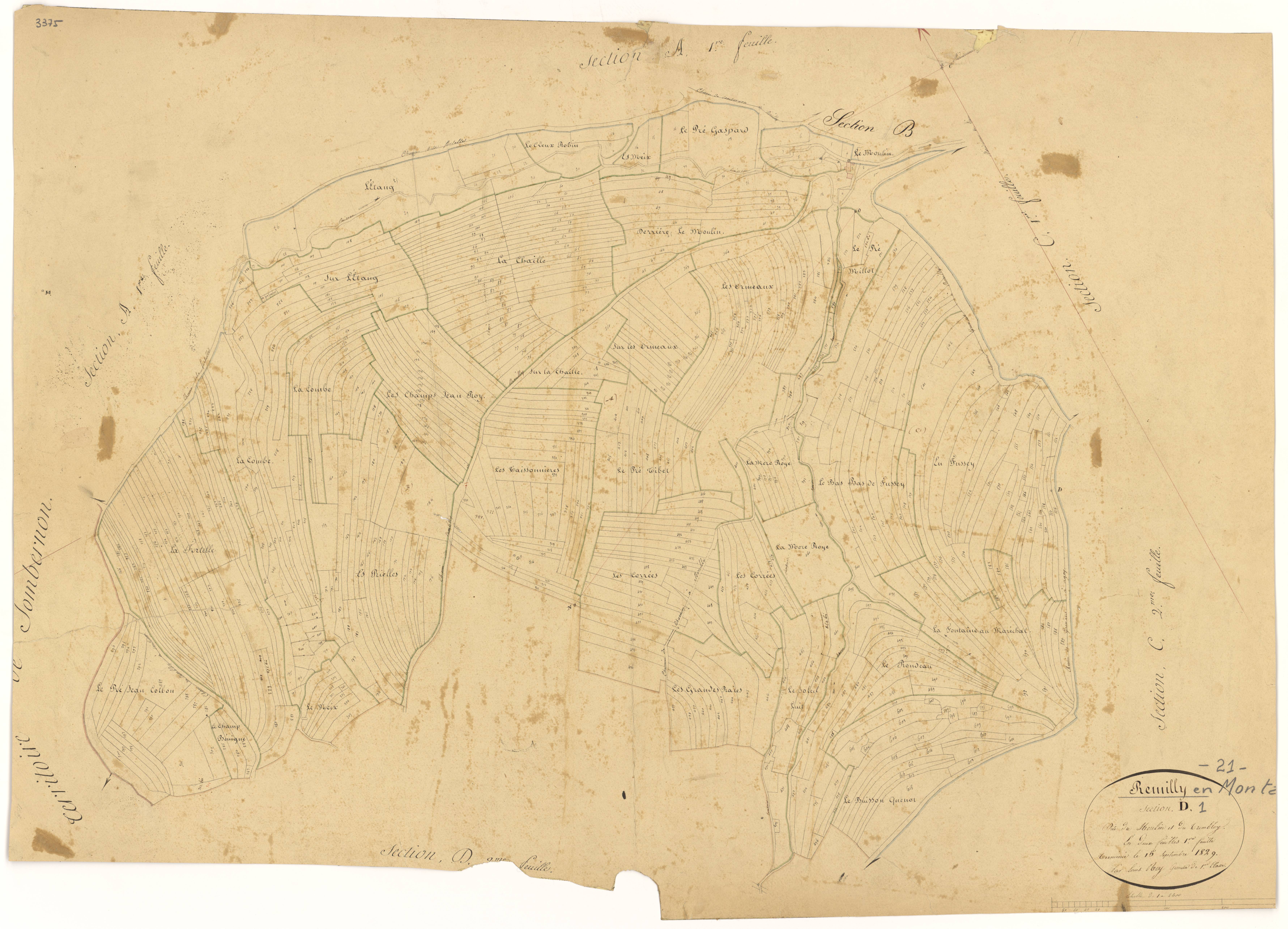 Remilly-en-Montagne - Section D1 - 3 P PLAN 520/8