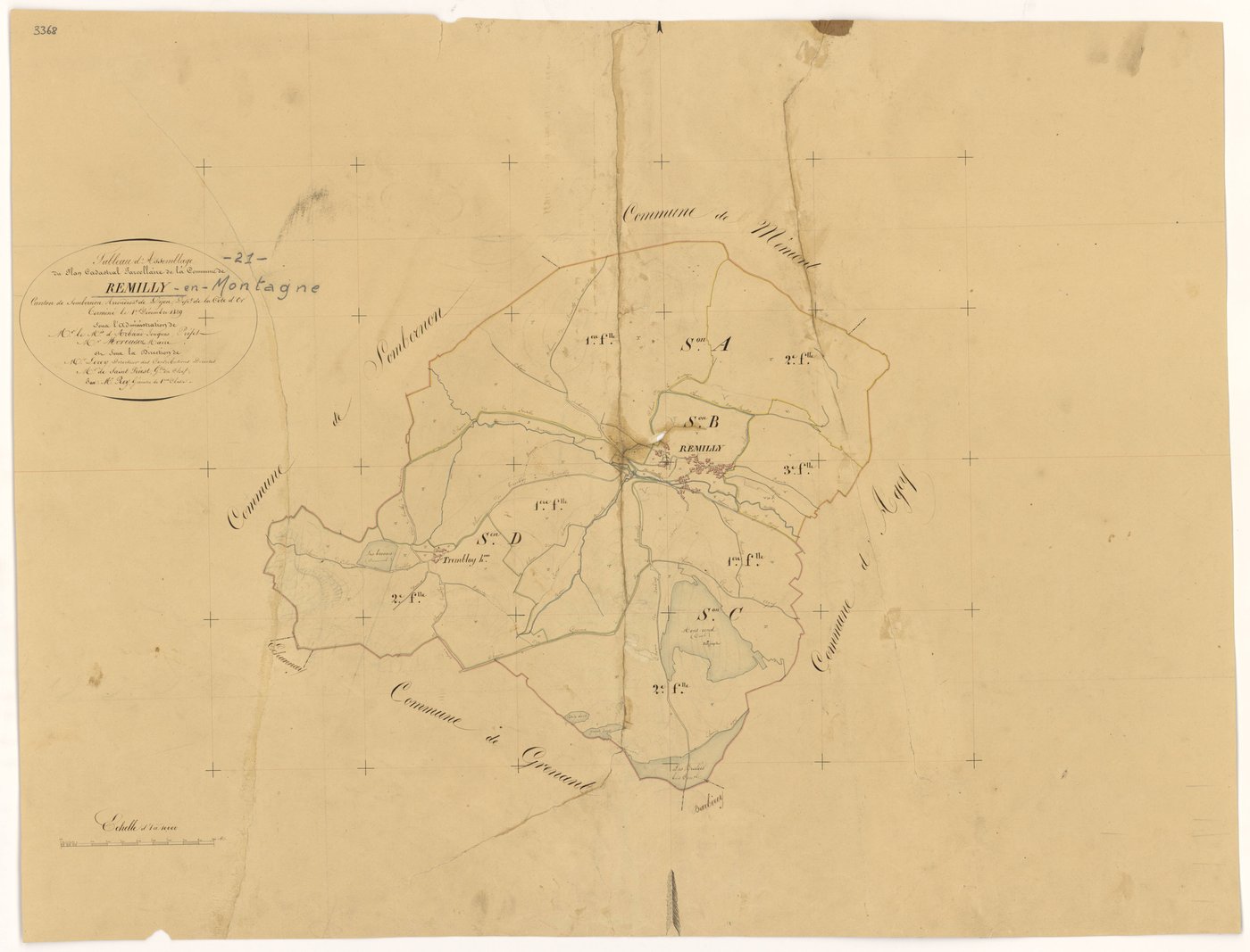 Remilly-en-Montagne - Tableau d'assemblage - 3 P PLAN 520/1