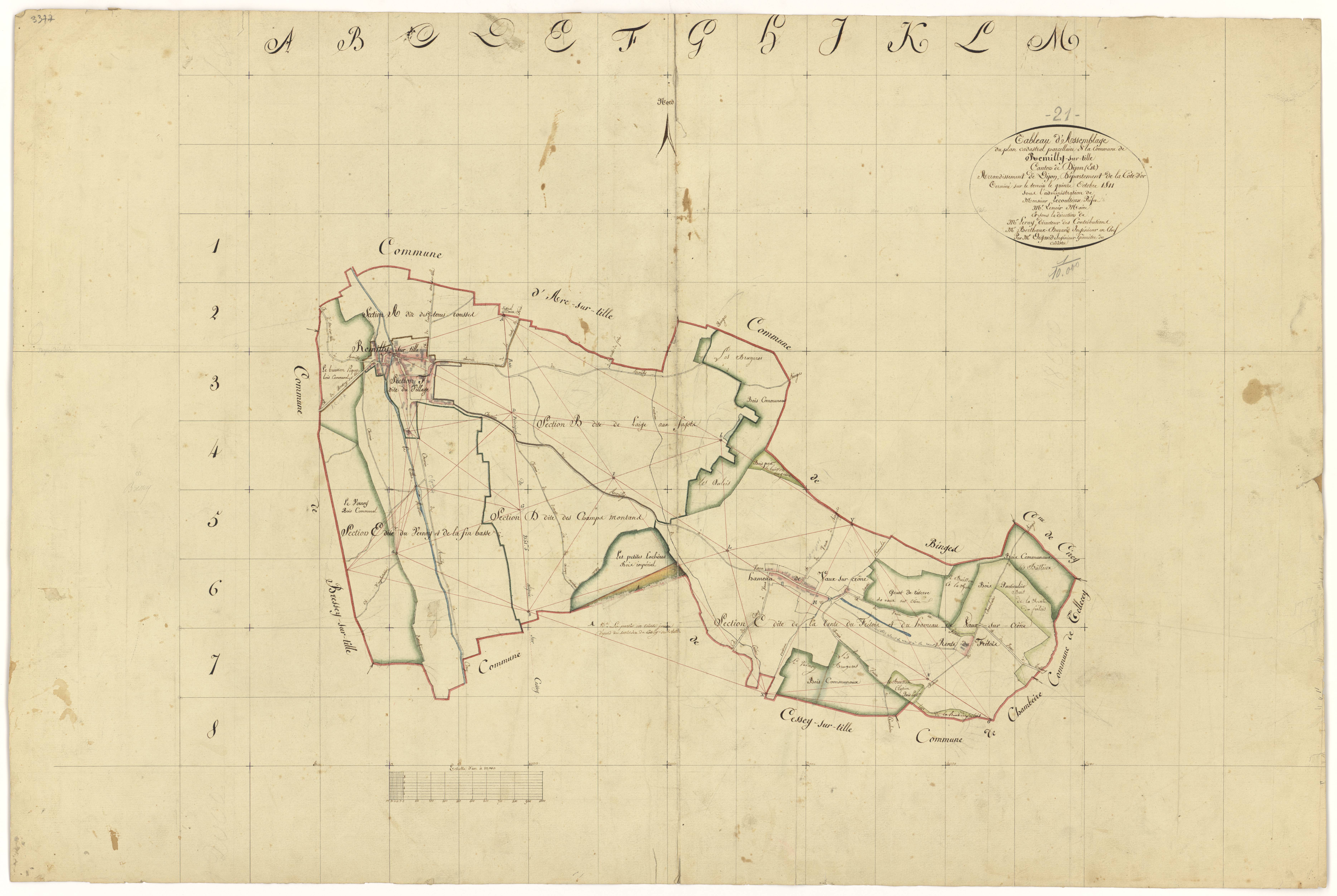 Remilly-sur-Tille - Tableau d'assemblage - 3 P PLAN 521/1